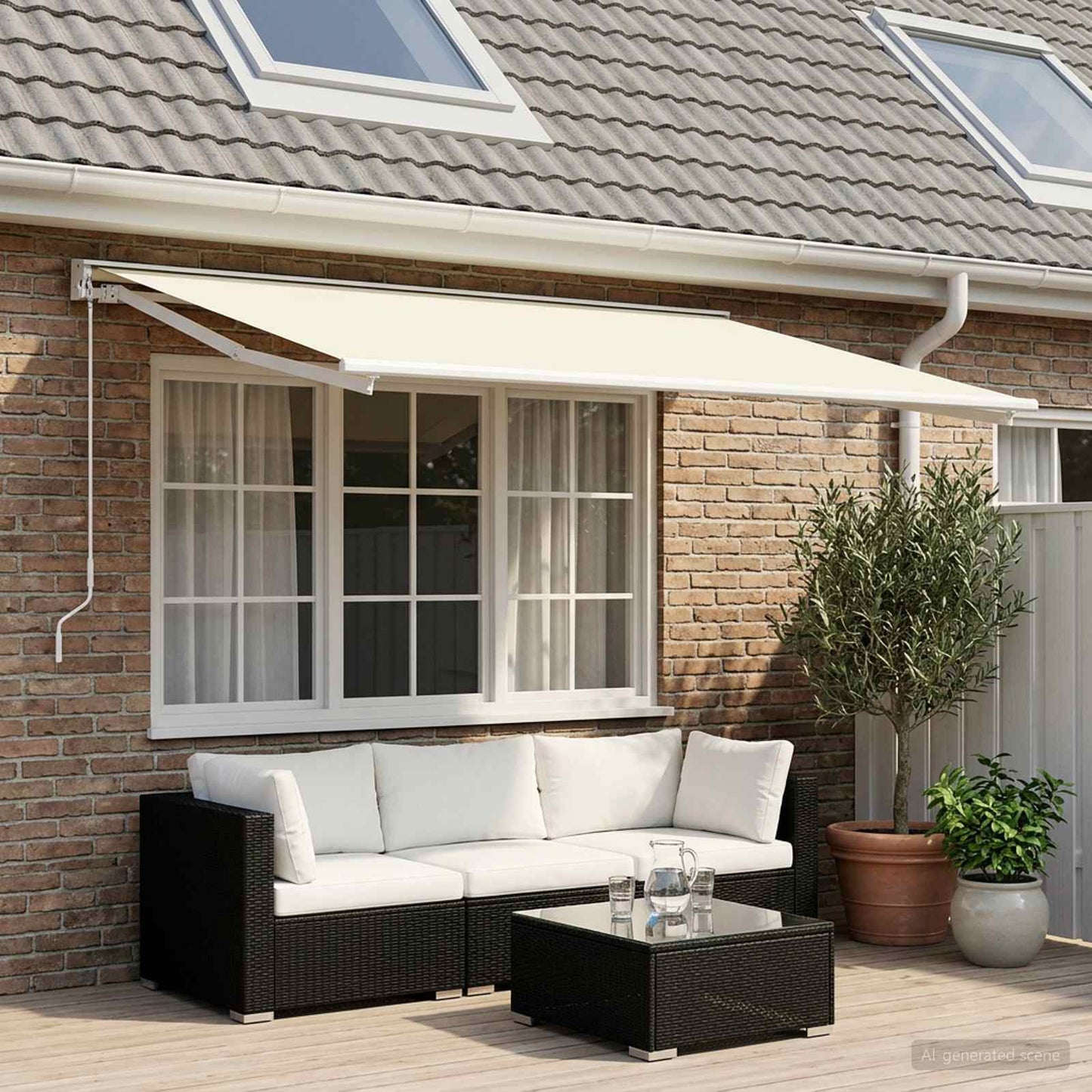 vidaXL Ύφασμα αντικατάστασης τέντας Κρεμ 350 x 200 cm Πολυεστέρας
