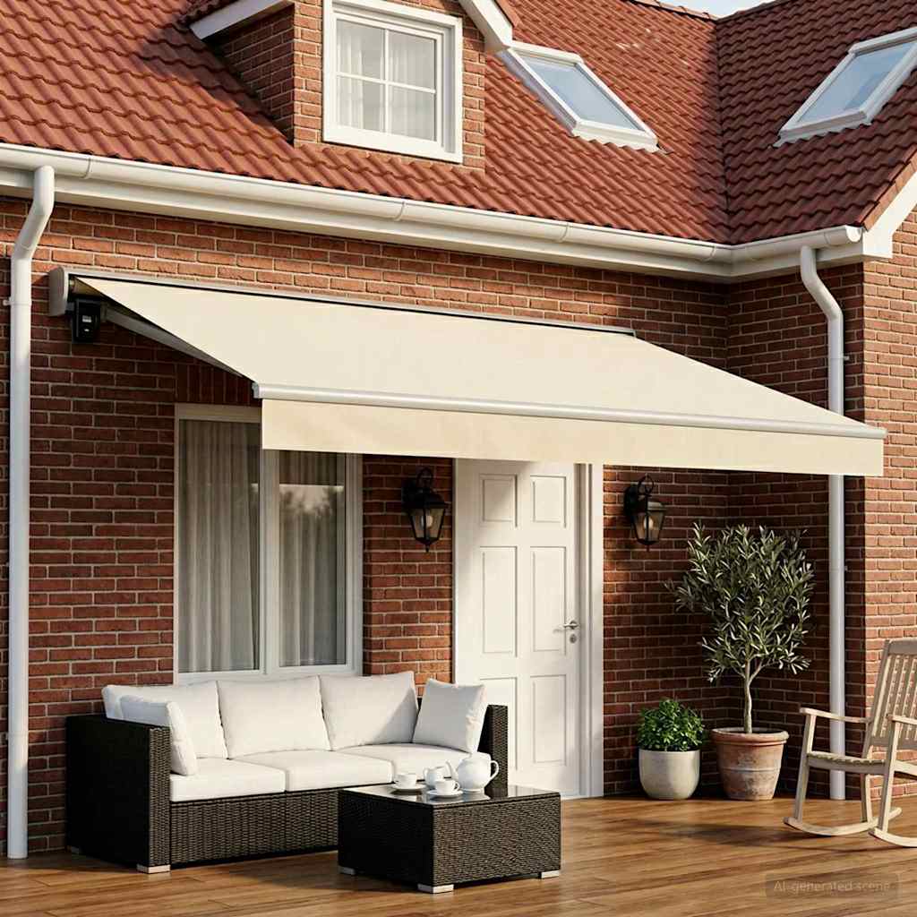 vidaXL Ύφασμα αντικατάστασης τέντας Κρεμ 500 x 300 εκ Πολυεστέρας