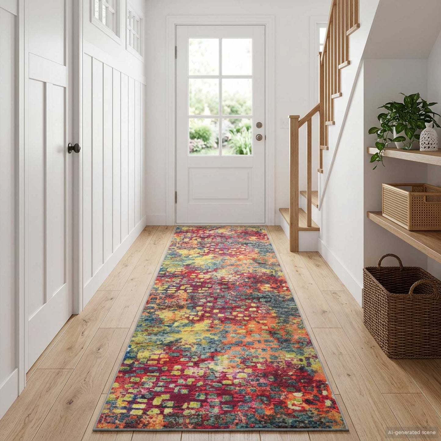 vidaXL Χαλί Runner LESAKA πολύχρωμο 50 x 400 εκ. Διαμαντένιο βελούδο