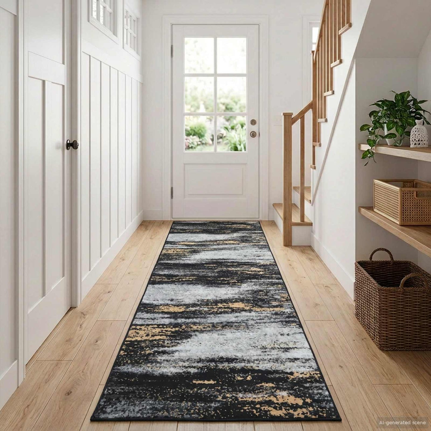 vidaXL Χαλί Runner LESAKA Μαύρο και Χρυσό 50 x 400 εκ.