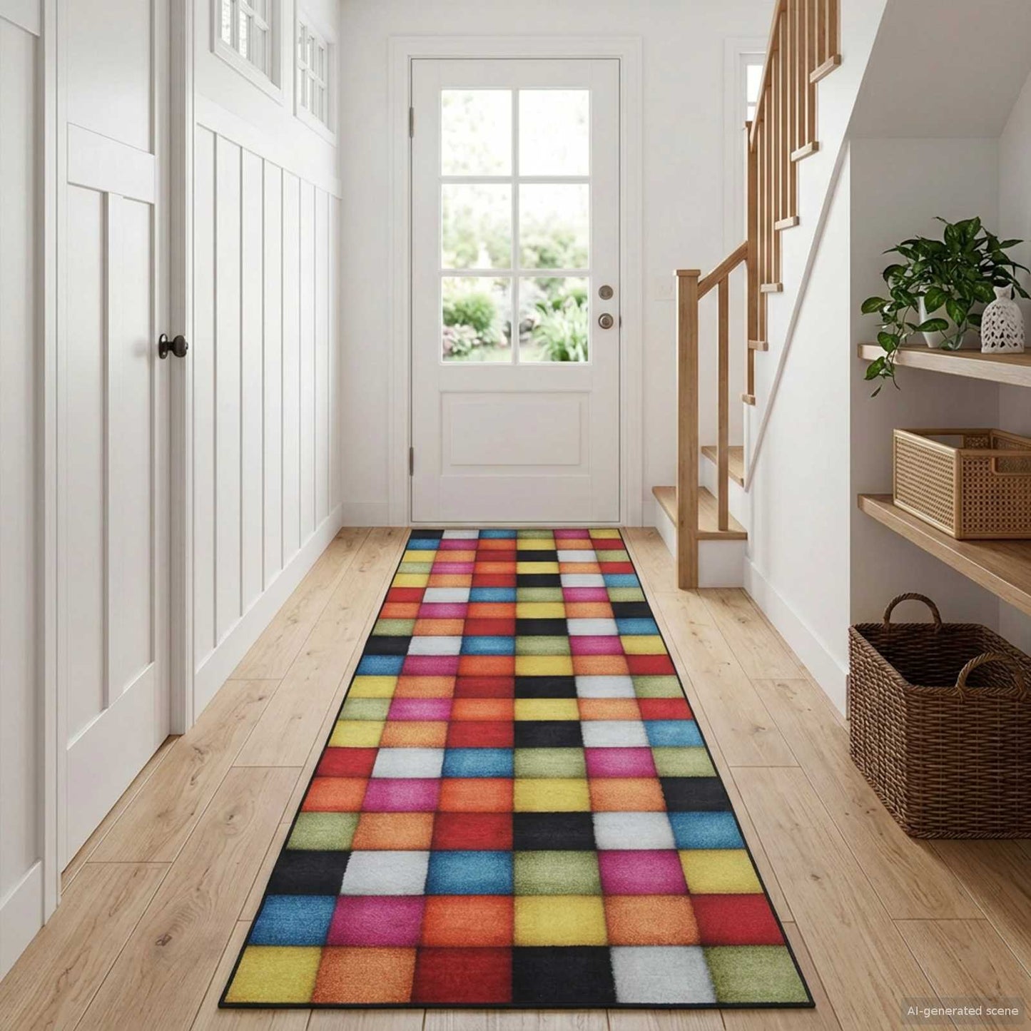 vidaXL Χαλί Runner LESAKA πολύχρωμο 80 x 200 cm Διαμαντένιο βελούδο