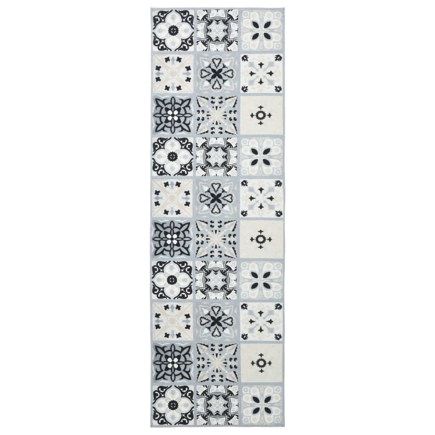 vidaXL Χαλί Runner ORIZ 1150 gsm Γκρι και Μαύρο