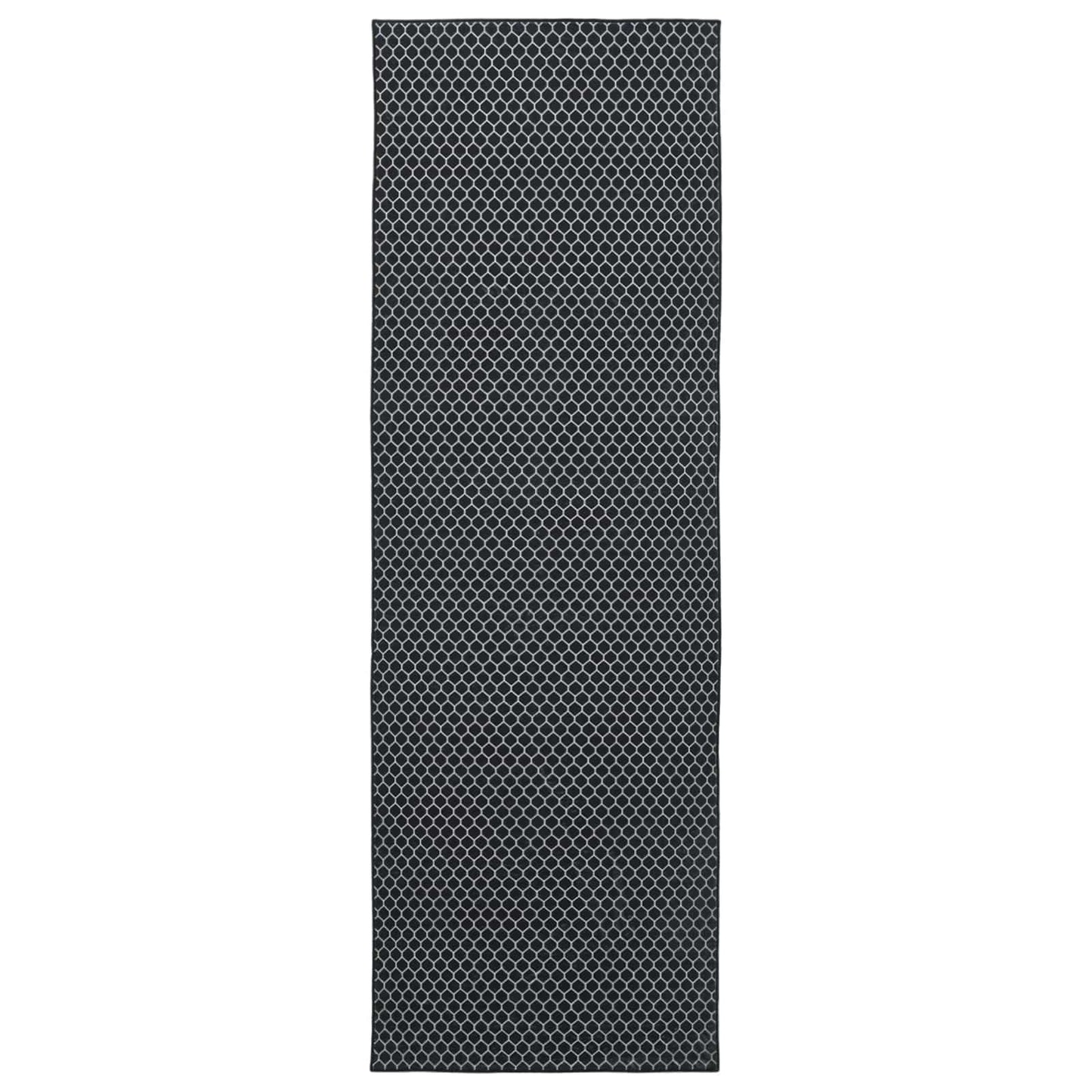vidaXL Χαλί Runner ORIZ 1150 gsm Μαύρο δίχτυ σχέδιο