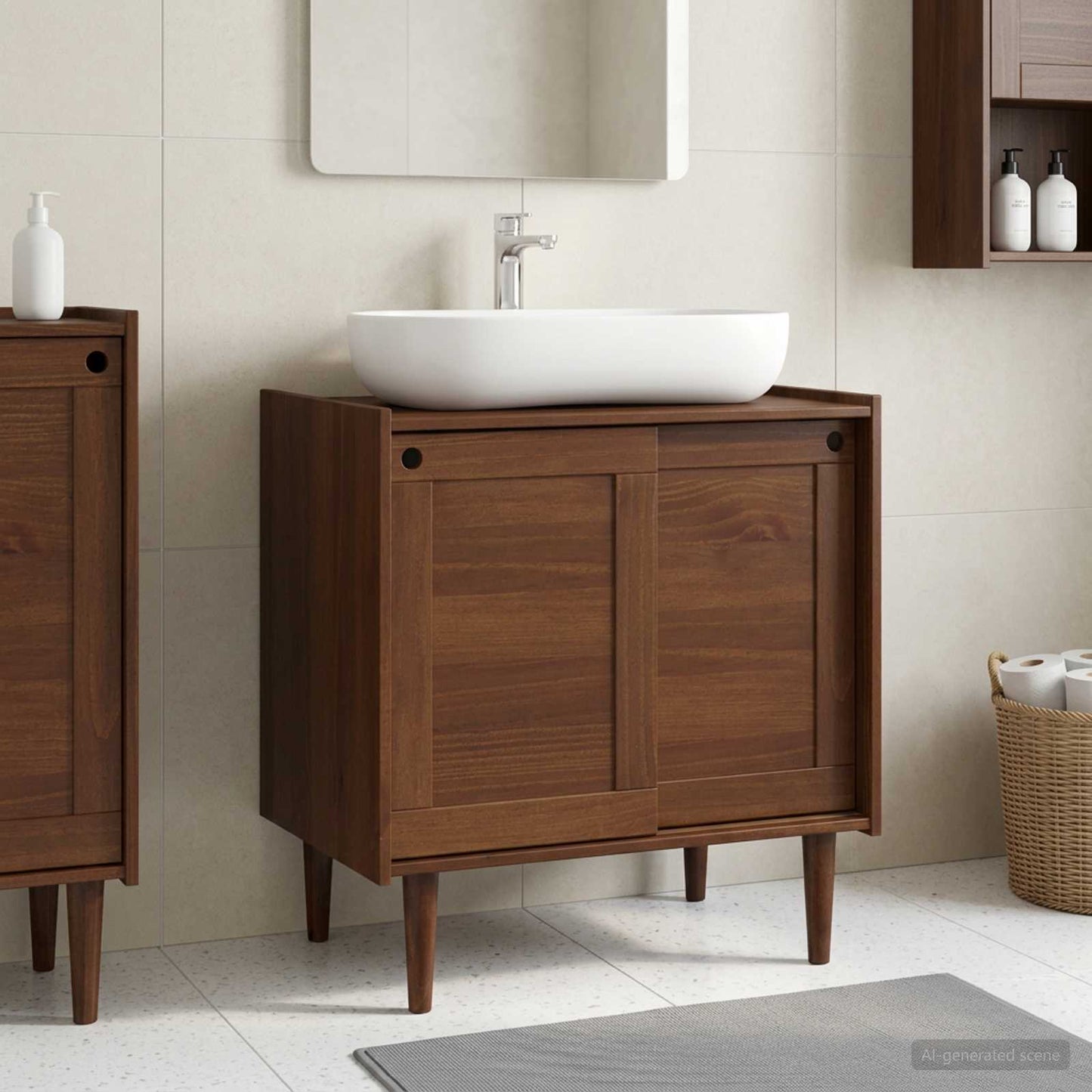 vidaXL Ντουλάπι νιπτήρα BILBAO Σκούρο καραμελί 75 x 50 x 80 εκ.