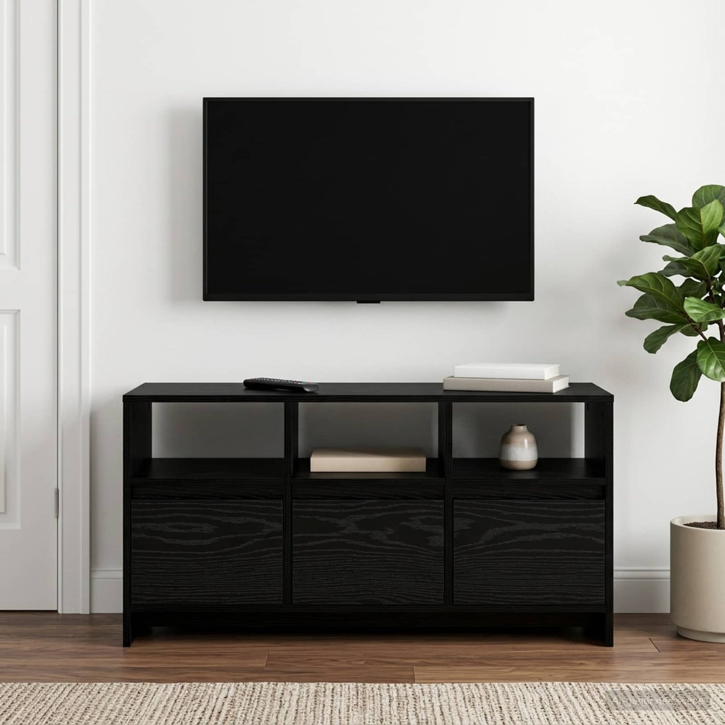 vidaXL Έπιπλο τηλεόρασης 102 x 37,5 x 52,5 εκ Μαύρη Δρυς