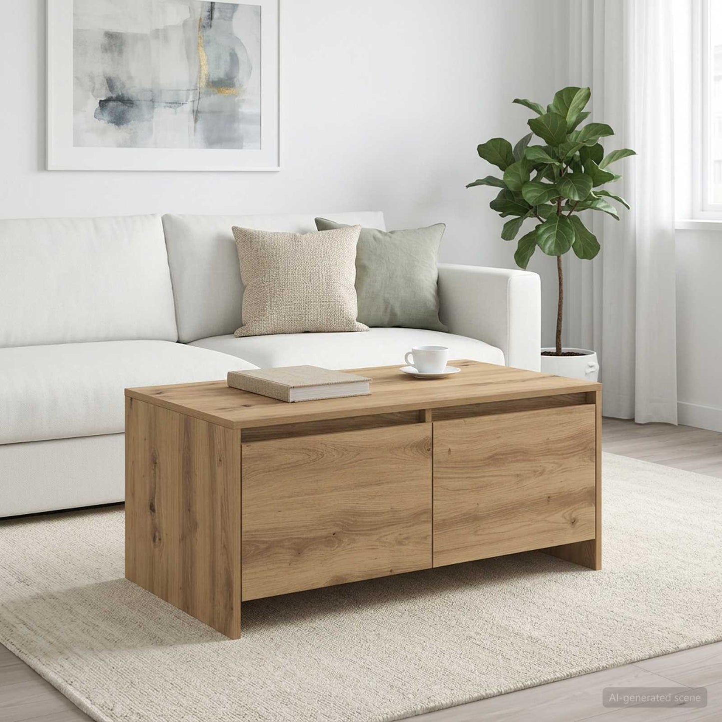 vidaXL Τραπεζάκι σαλονιού Artisan Δρυς 90 x 50 x 41,5 εκ. τεχνητό ξύλο