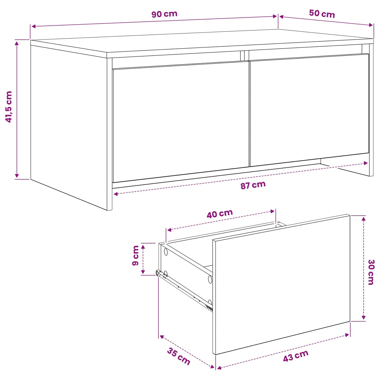 vidaXL Τραπεζάκι σαλονιού Artisan Δρυς 90 x 50 x 41,5 εκ. τεχνητό ξύλο