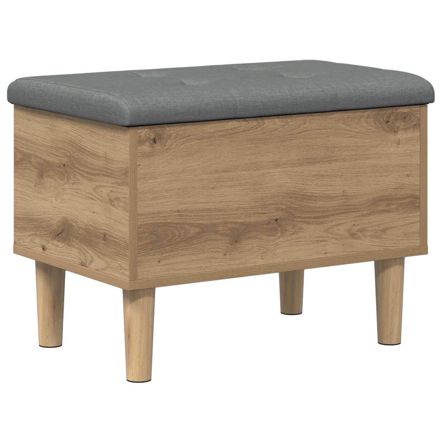 vidaXL Παγκάκι αποθήκευσης με μαξιλάρι Artisan Δρυς 62 x 42 x 46 εκ