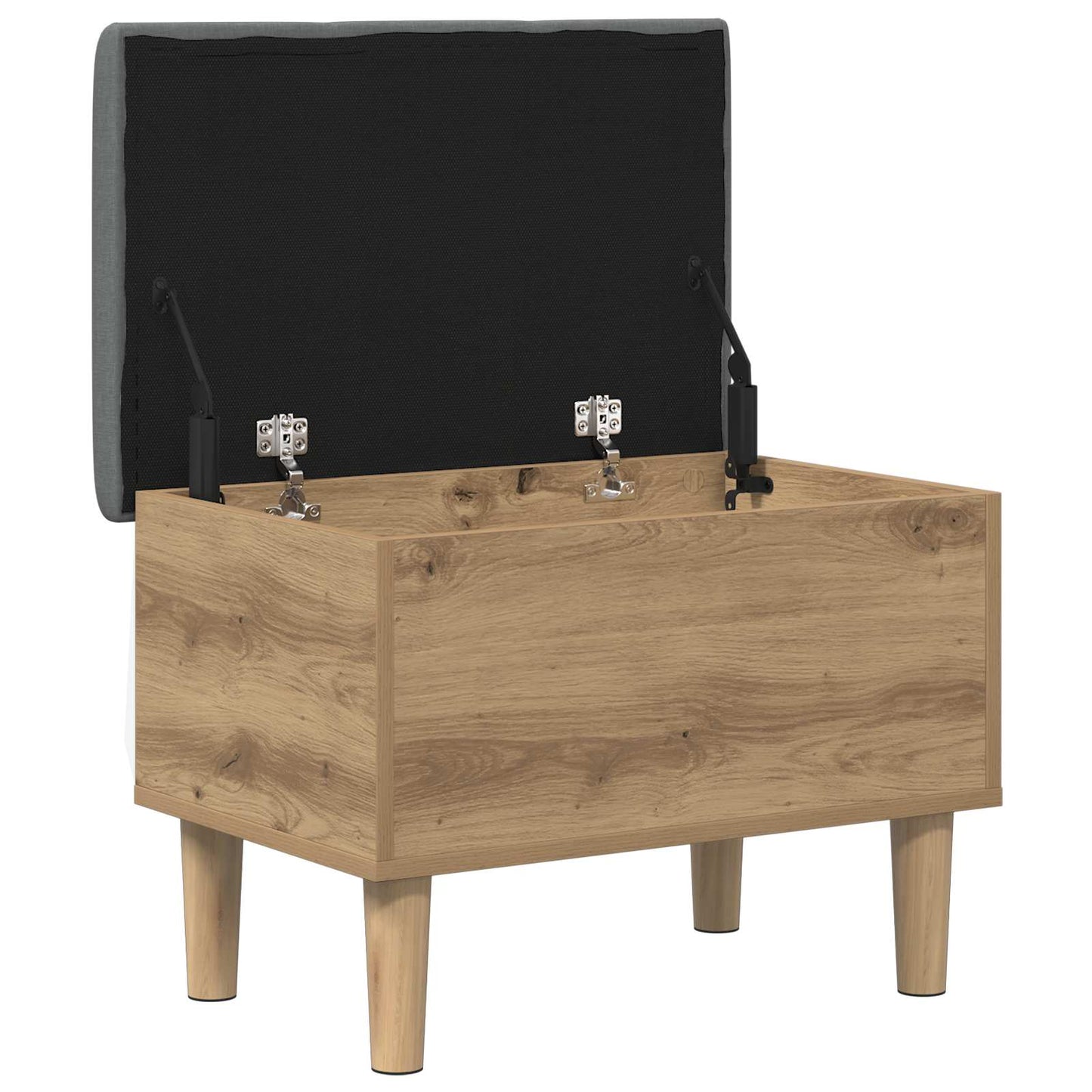vidaXL Παγκάκι αποθήκευσης με μαξιλάρι Artisan Δρυς 62 x 42 x 46 εκ
