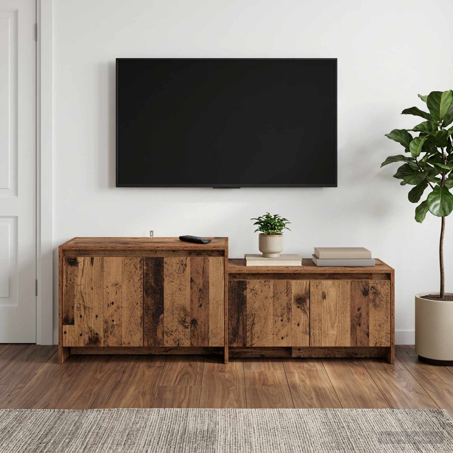 vidaXL Ντουλάπι TV 147 x 35 x 50 εκ. Παλαιωμένο ξύλο