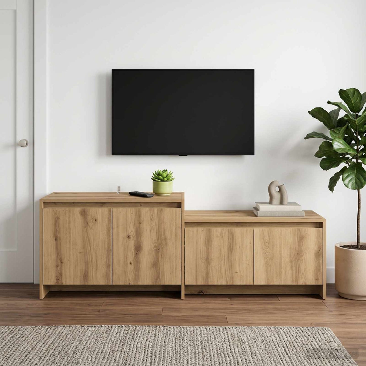 vidaXL Ντουλάπι TV 147 x 35 x 50 εκ. Artisan Δρυς Επεξεργασμένο Ξύλο