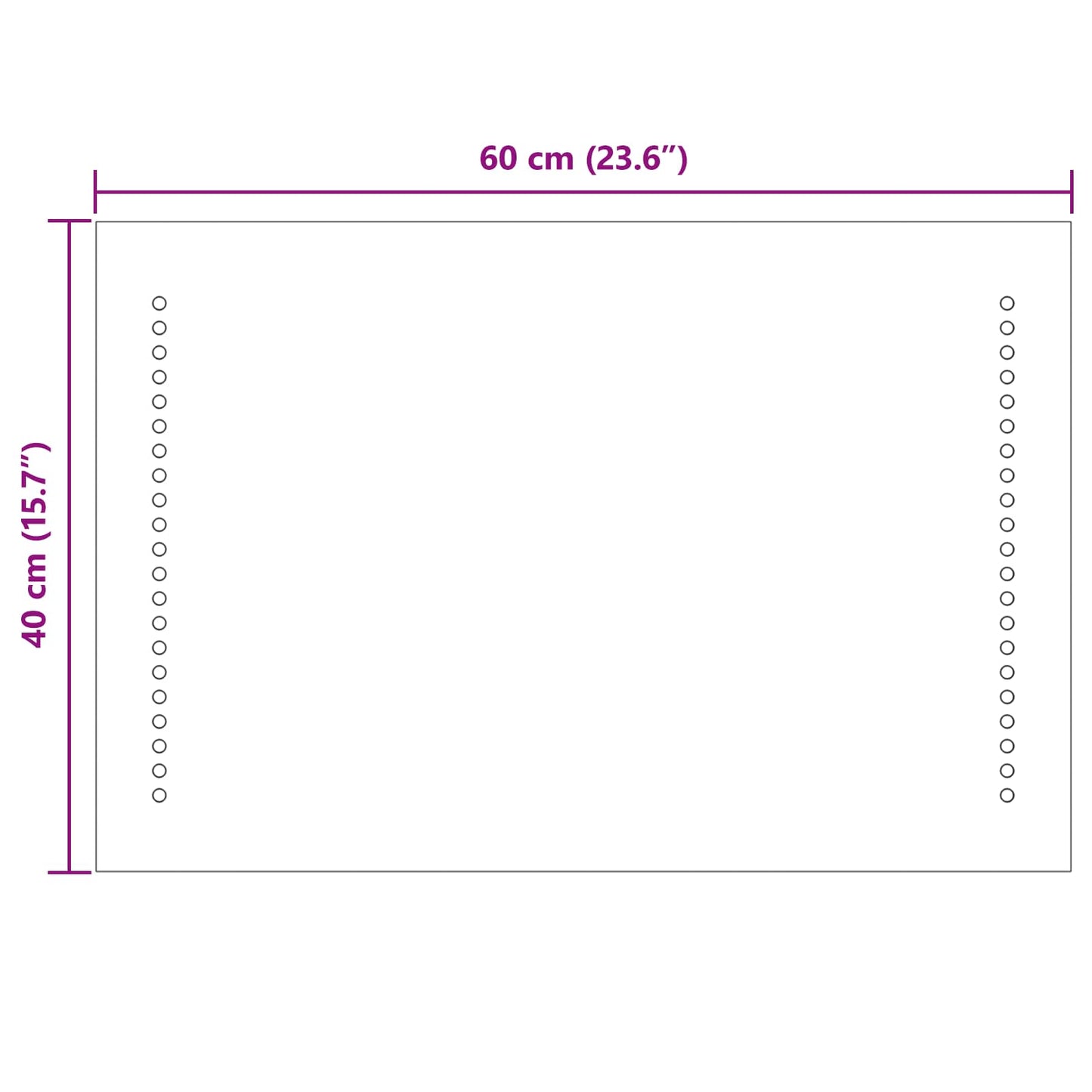 vidaXL Καθρέφτης μπάνιου LED Διαφανές 60 x 40 cm σκληρυμένο γυαλί