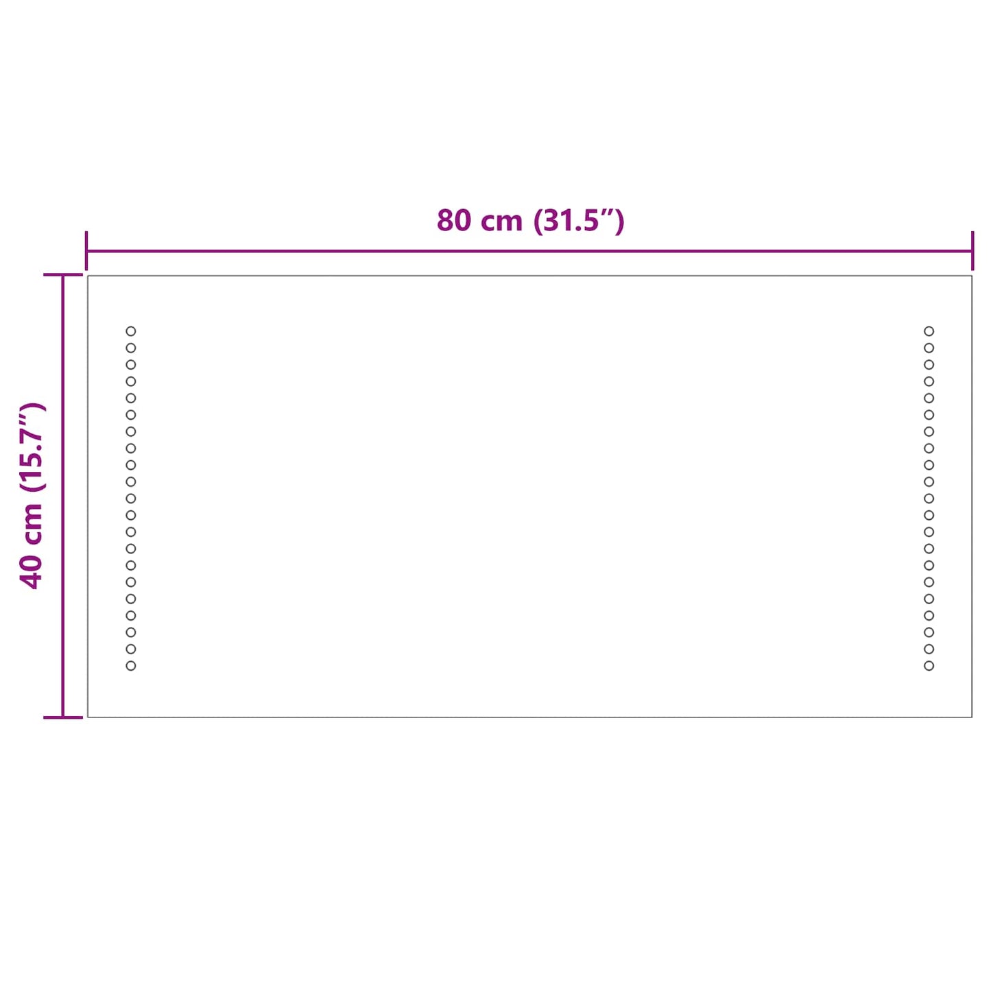 vidaXL Καθρέφτης μπάνιου LED Διαφανές 80 x 40 cm σκληρυμένο γυαλί