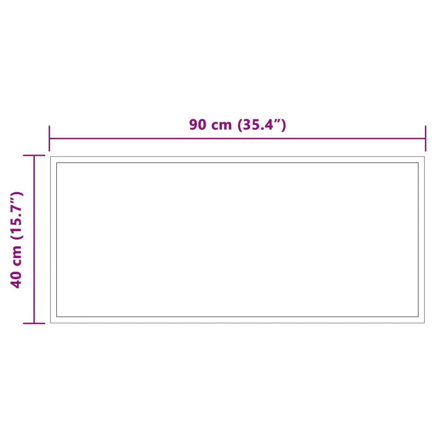 vidaXL Καθρέφτης μπάνιου LED Διαφανές 90 x 40 cm σκληρυμένο γυαλί