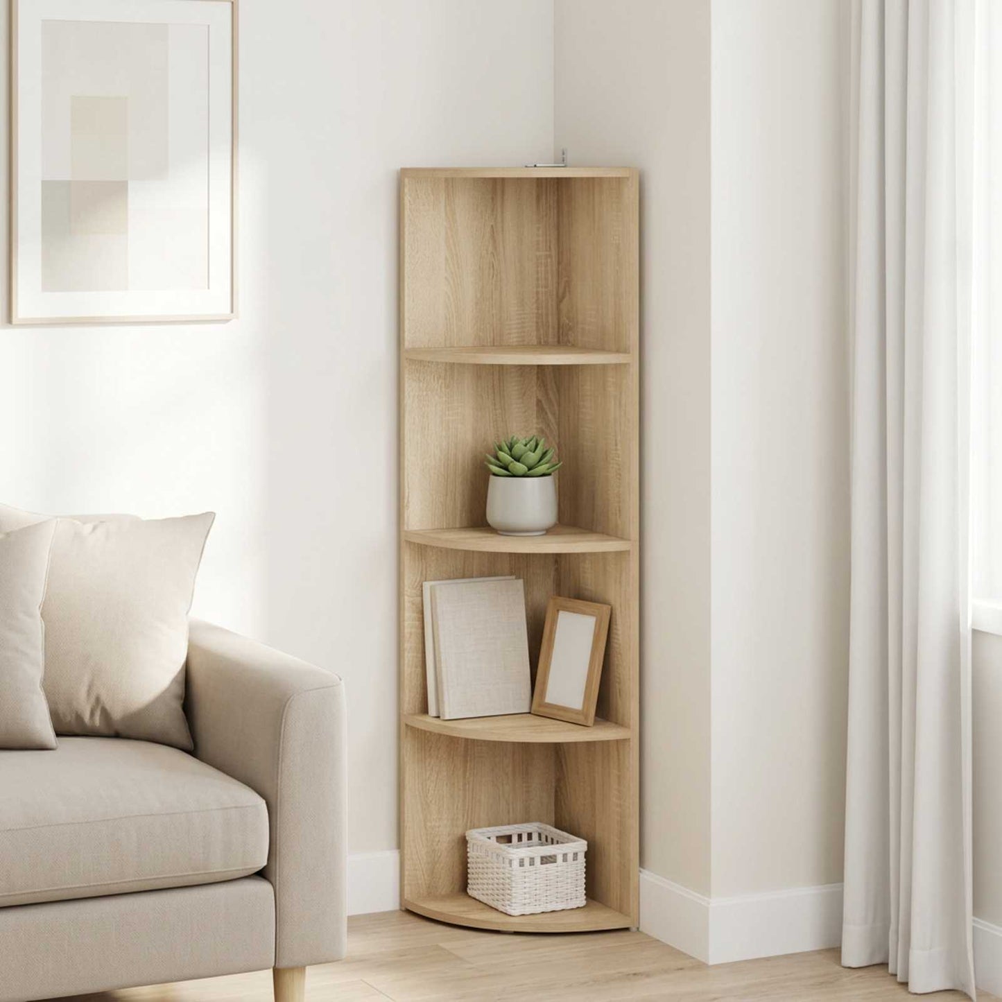 vidaXL Γωνιακό ράφι 4 επίπεδα 31,5 x 31 x 130 εκ Επεξεργασμένο Ξύλο