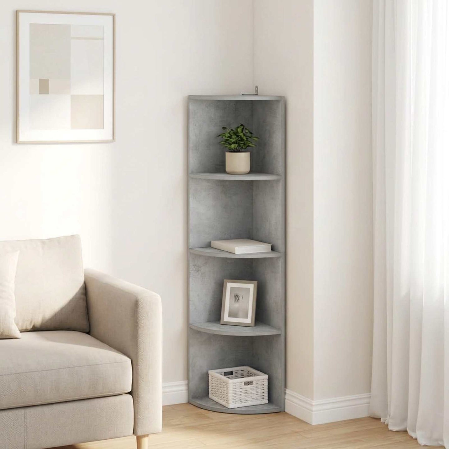 vidaXL Γωνιακό ράφι 4 επίπεδα 31,5 x 31 x 130 εκ Επεξεργασμένο Ξύλο
