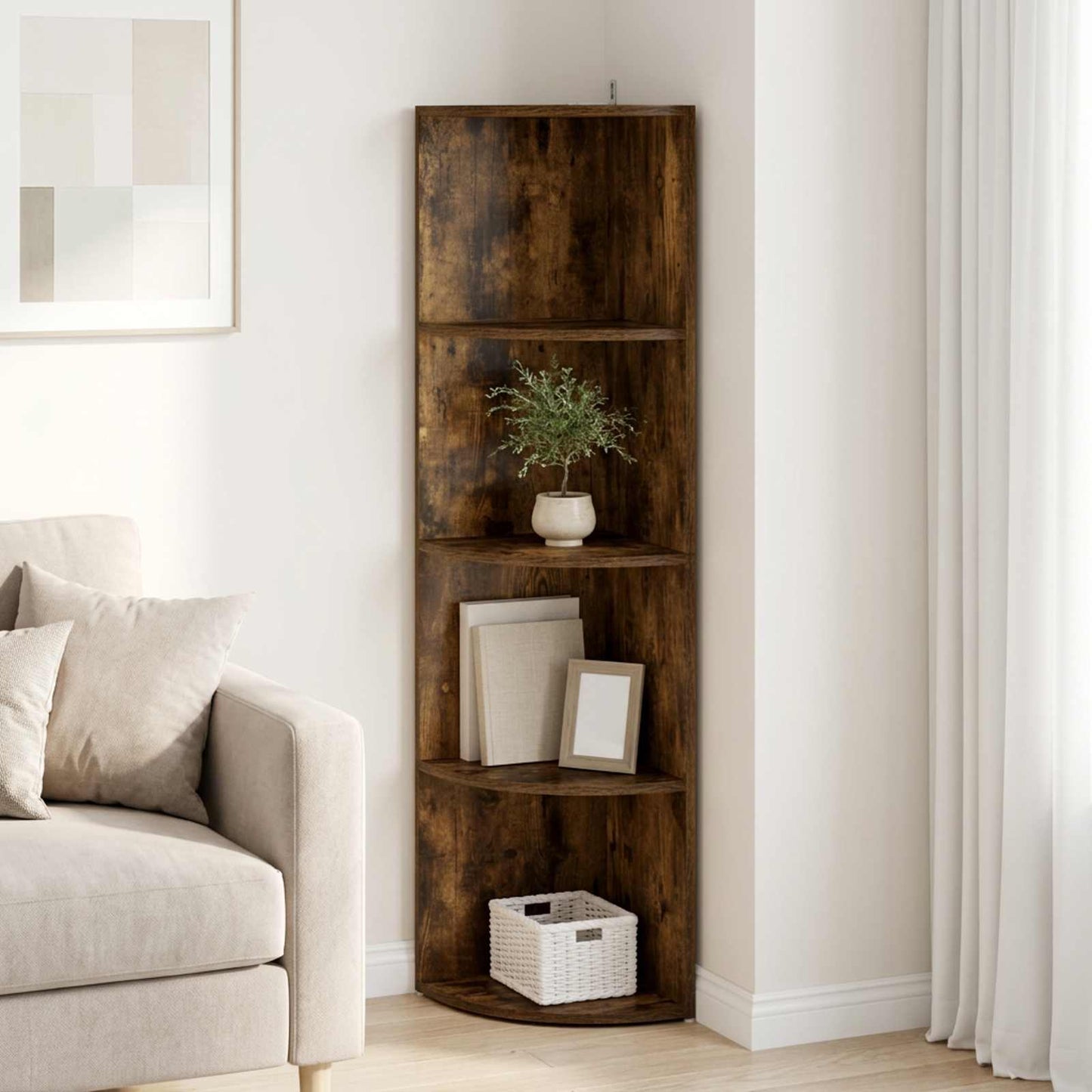 vidaXL Γωνιακό ράφι 4 επίπεδα 31,5 x 31 x 130 εκ Επεξεργασμένο Ξύλο