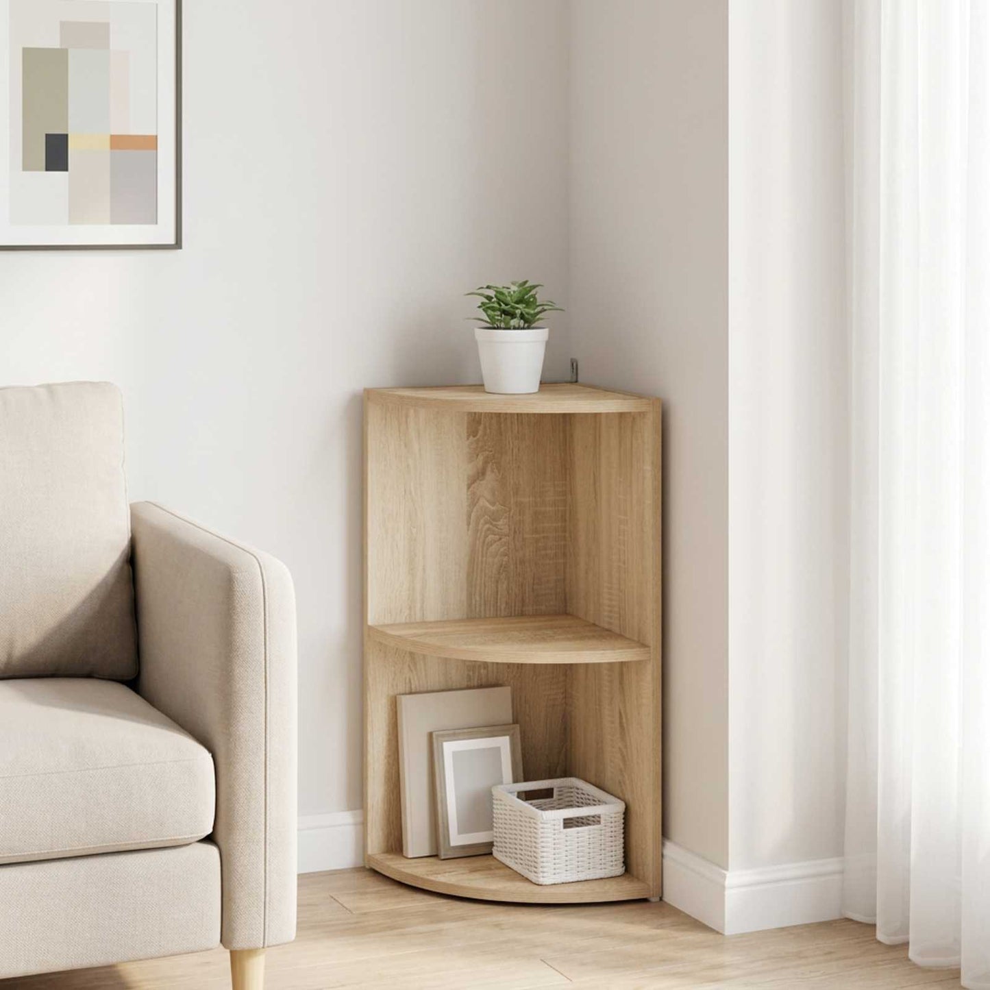 vidaXL Γωνιακό ράφι 2 επίπεδα 31,5 x 31 x 66 εκ Επεξεργασμένο Ξύλο