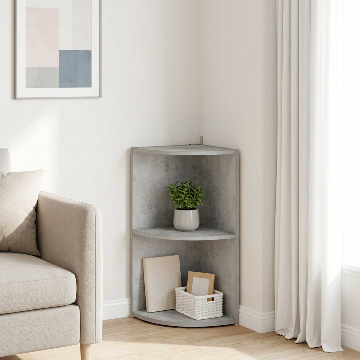 vidaXL Γωνιακό ράφι 2 επίπεδα 31,5 x 31 x 66 εκ Επεξεργασμένο Ξύλο