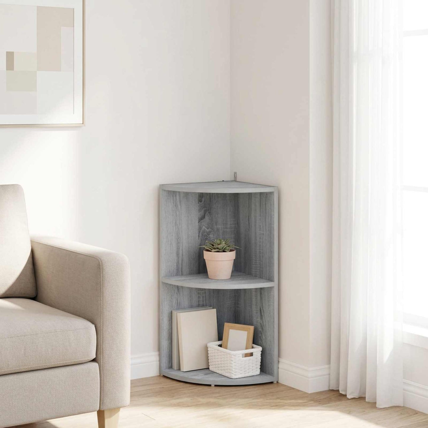 vidaXL Γωνιακό ράφι 2 επίπεδα 31,5 x 31 x 66 εκ Επεξεργασμένο Ξύλο