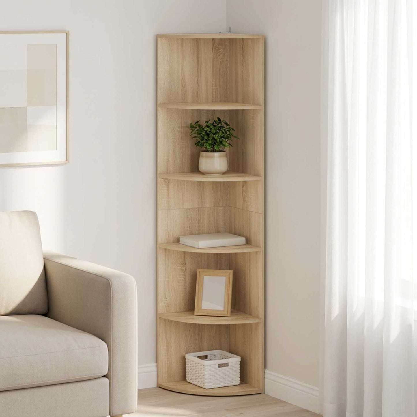 vidaXL Γωνιακό ράφι 5 επίπεδα 41,5 x 41,5 x 178 εκ Επεξεργασμένο Ξύλο