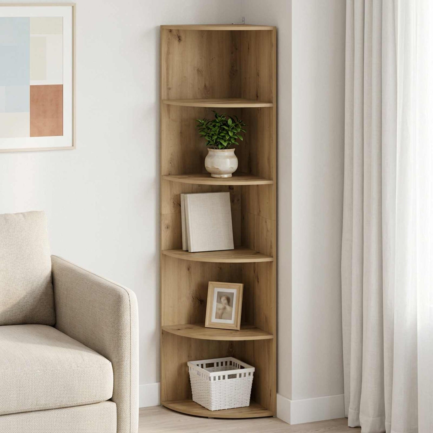 vidaXL Γωνιακό ράφι 5 επίπεδα 41,5 x 41,5 x 178 εκ Επεξεργασμένο Ξύλο
