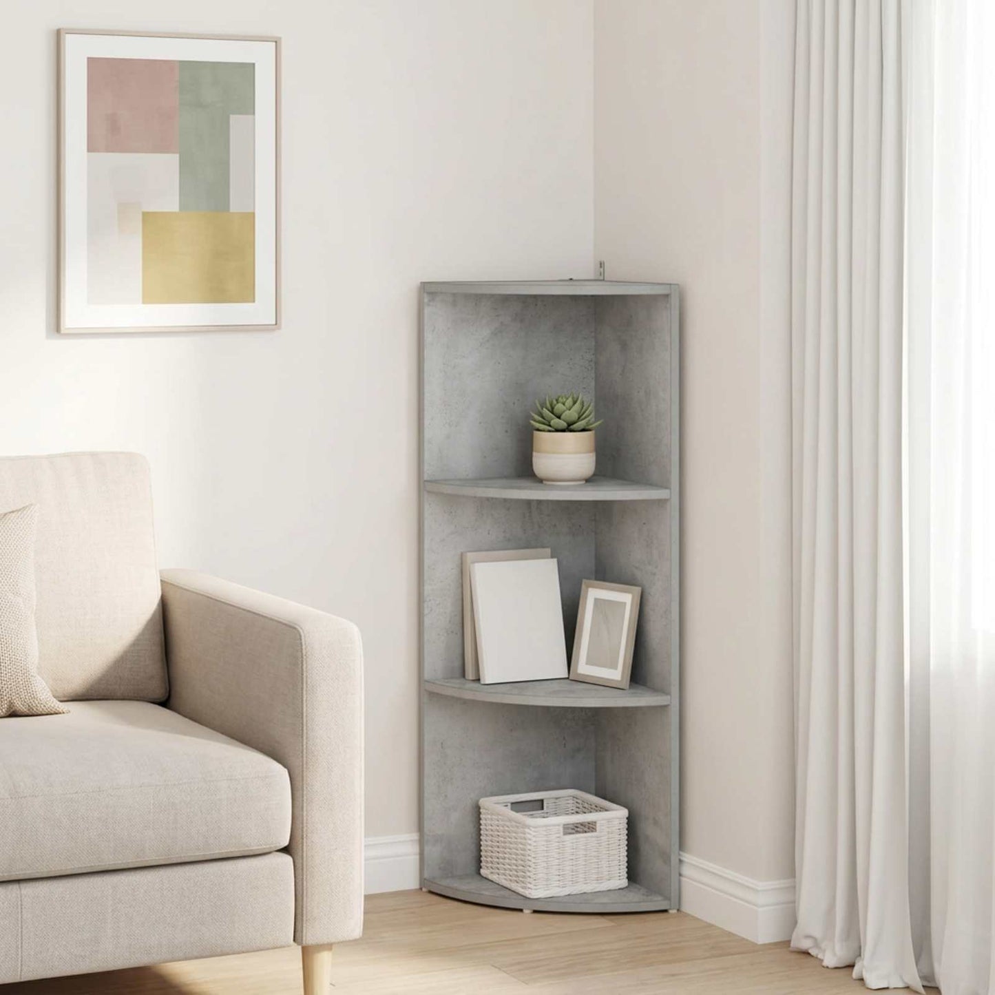 vidaXL Γωνιακό ράφι 3 επίπεδα 41,5 x 41,5 x 107,5 εκ