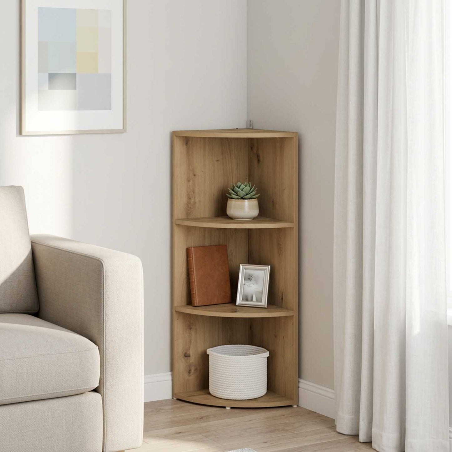 vidaXL Γωνιακό ράφι 3 επίπεδα 41,5 x 41,5 x 107,5 εκ