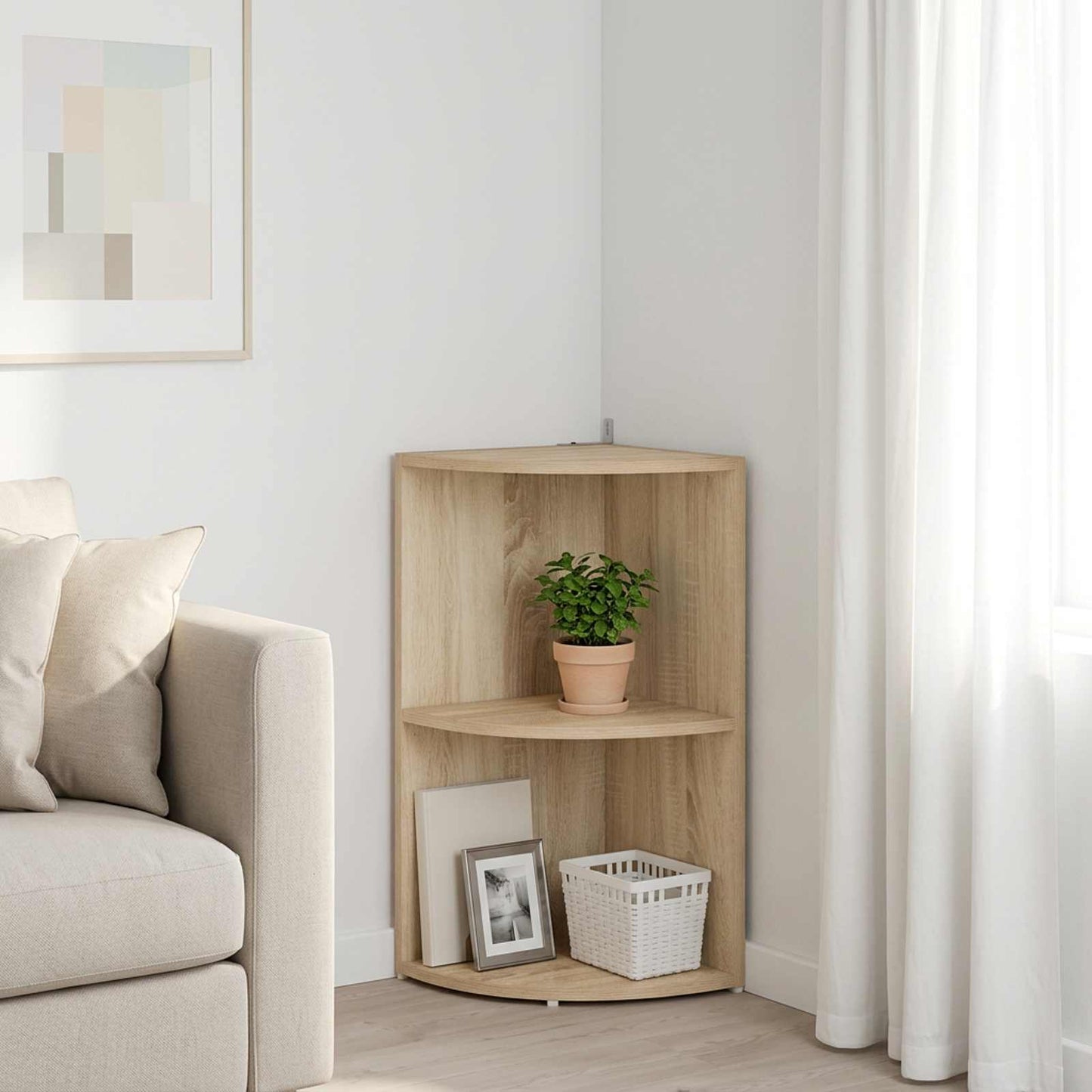 vidaXL Γωνιακό ράφι 2 επίπεδα 41,5 x 41,5 x 72 εκ Επεξεργασμένο Ξύλο