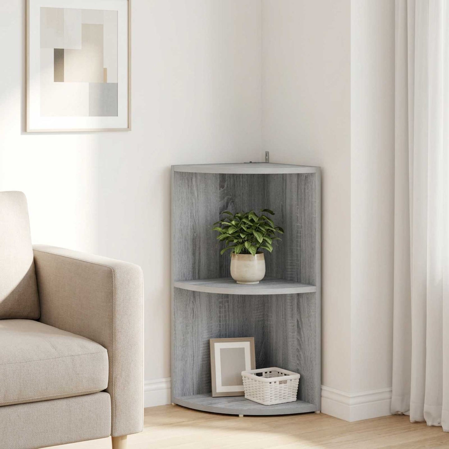 vidaXL Γωνιακό ράφι 2 επίπεδα 41,5 x 41,5 x 72 εκ Επεξεργασμένο Ξύλο