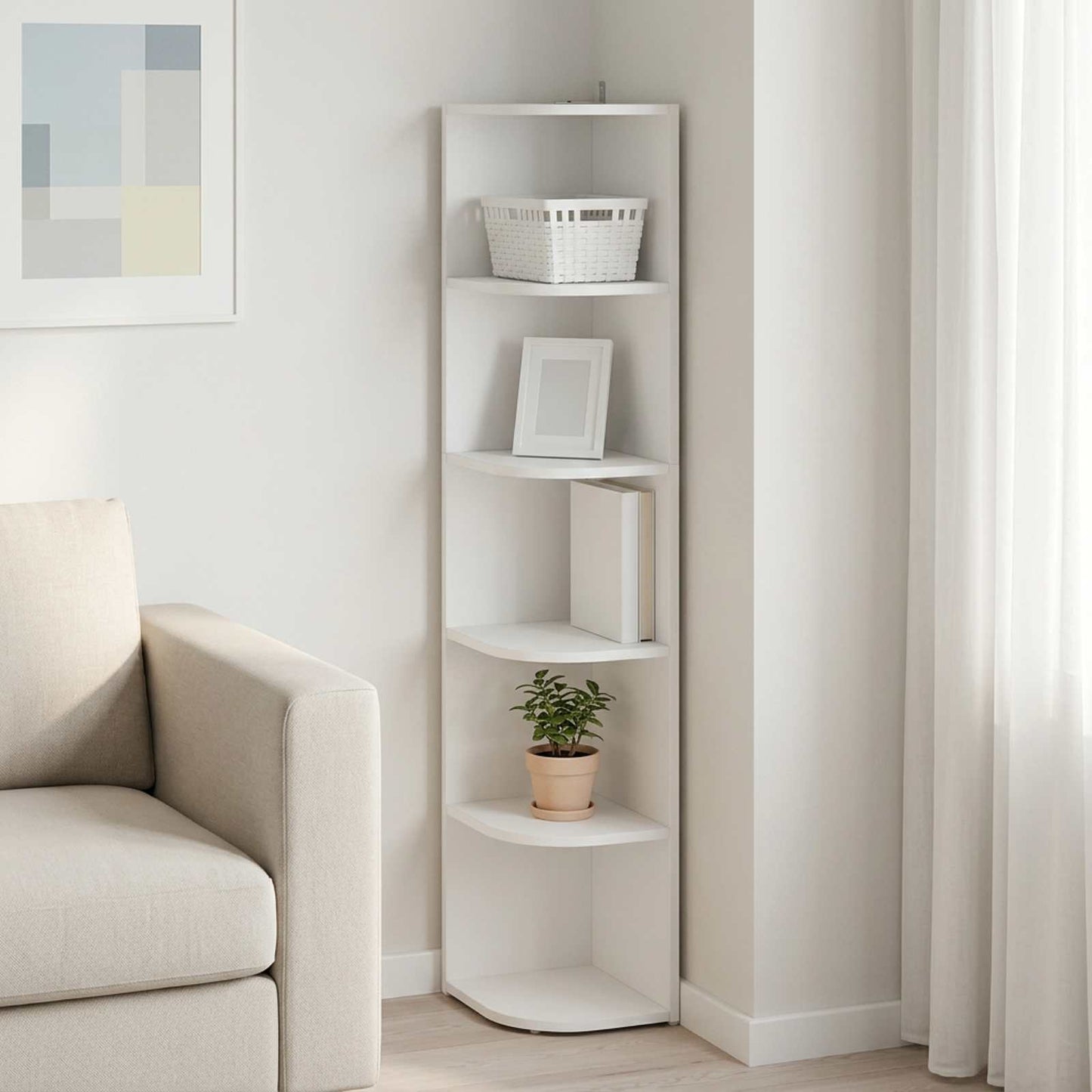 vidaXL Γωνιακό ράφι 5 επίπεδα 25 x 31 x 131 εκ Επεξεργασμένο Ξύλο