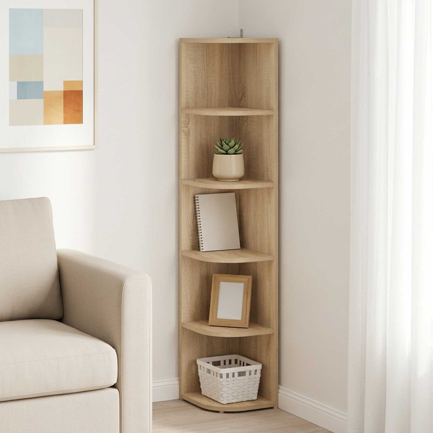 vidaXL Γωνιακό ράφι 5 επίπεδα 25 x 31 x 131 εκ Επεξεργασμένο Ξύλο