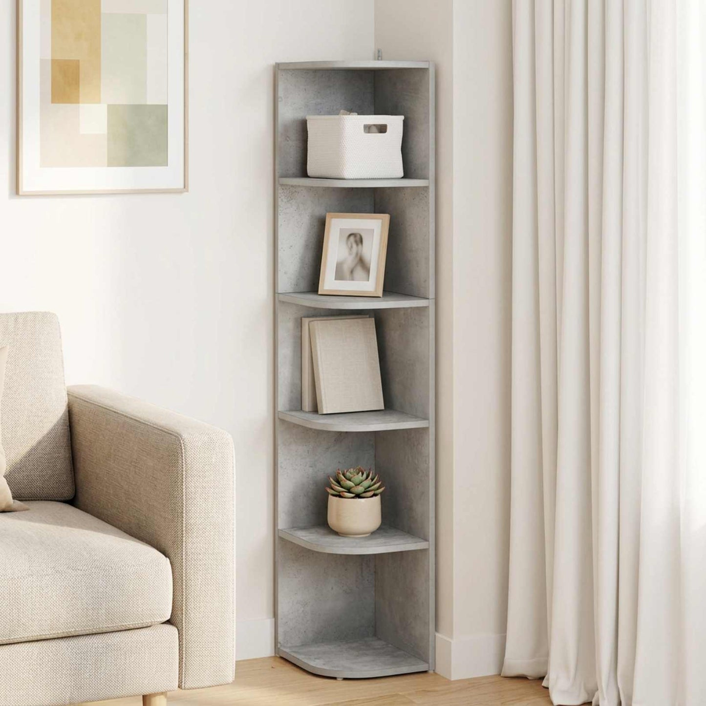 vidaXL Γωνιακό ράφι 5 επίπεδα 25 x 31 x 131 εκ. Επεξεργασμένο Ξύλο