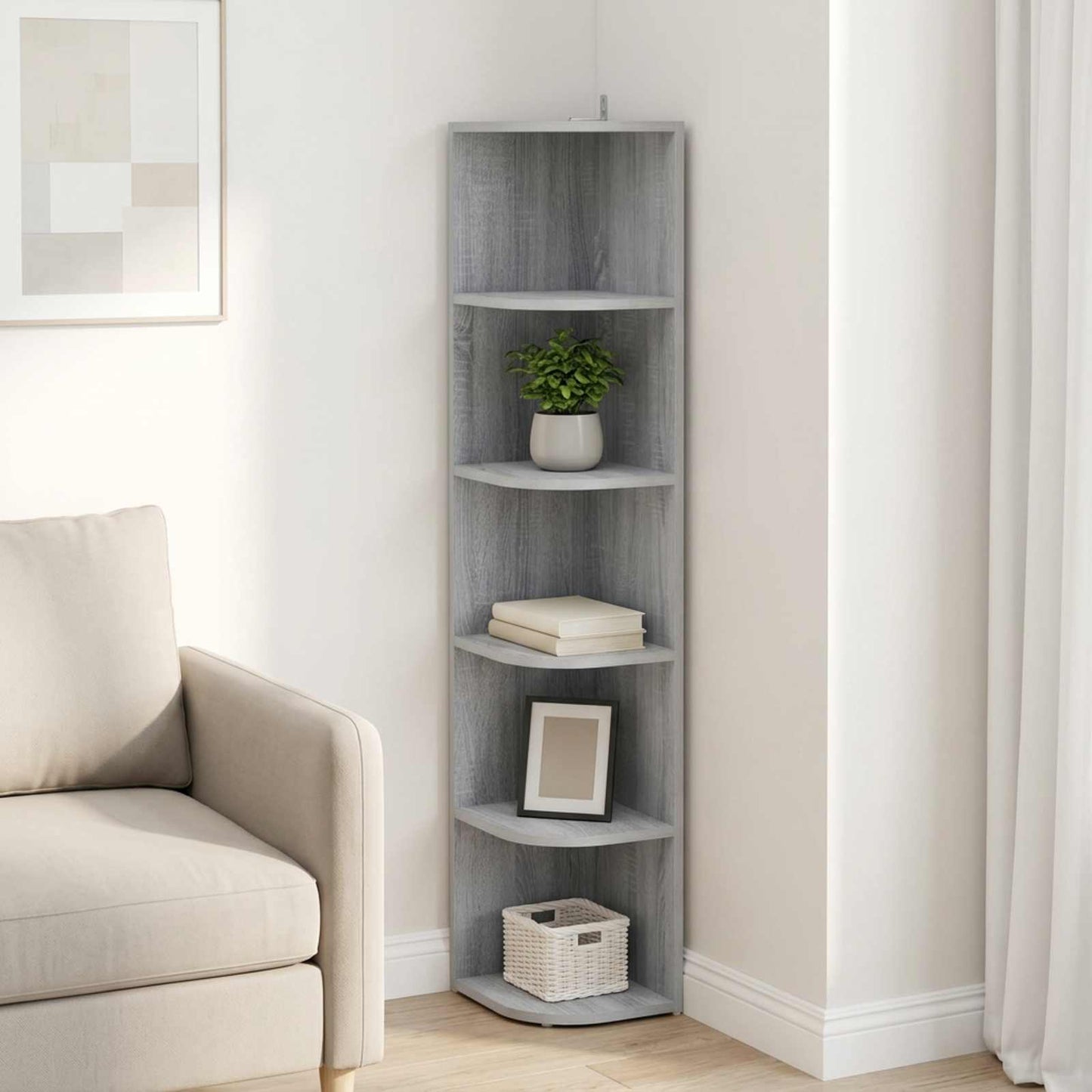 vidaXL Γωνιακό ράφι 5 επίπεδα 25 x 31 x 131 εκ Επεξεργασμένο Ξύλο