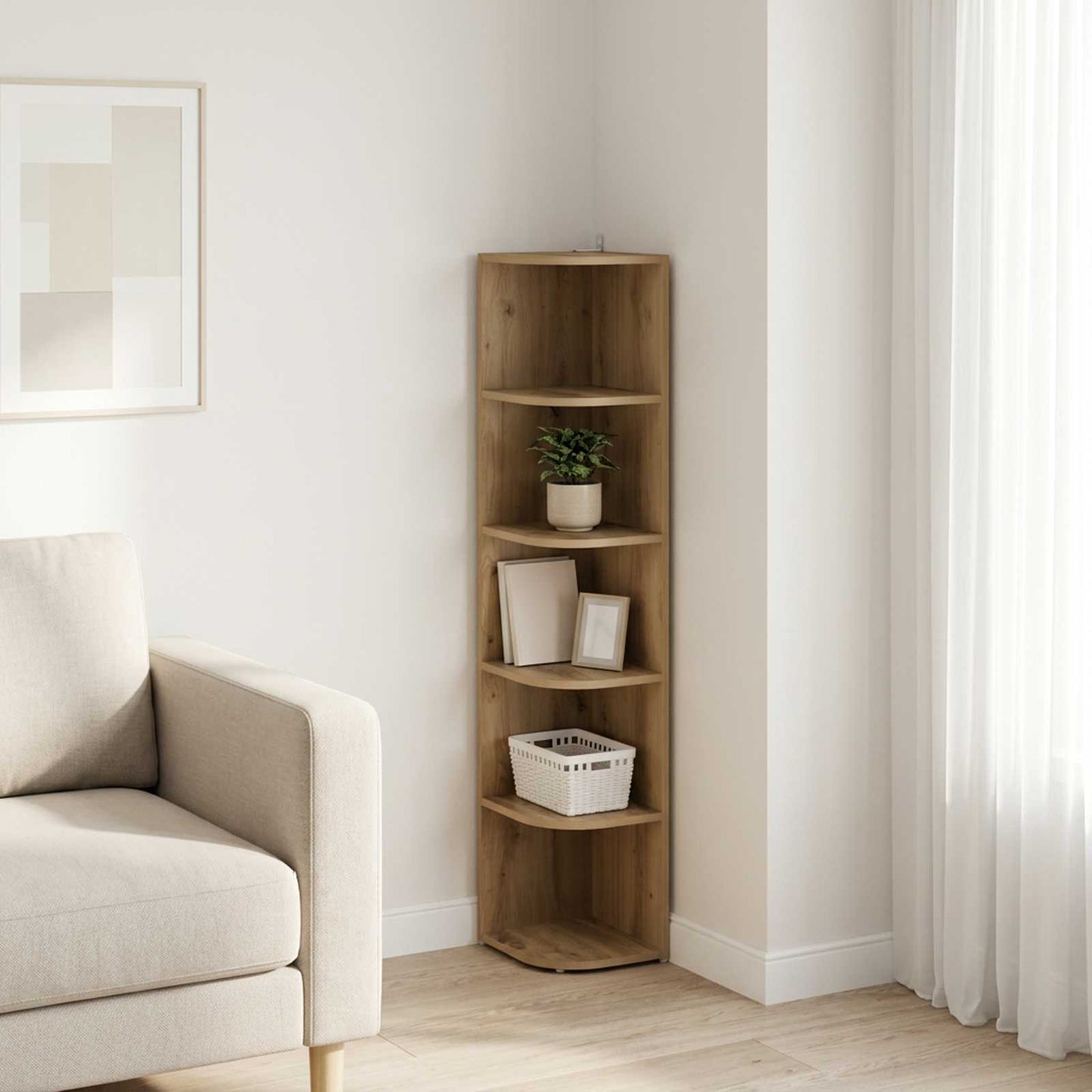 vidaXL Γωνιακό ράφι 5 επίπεδα 25 x 31 x 131 εκ. Επεξεργασμένο Ξύλο