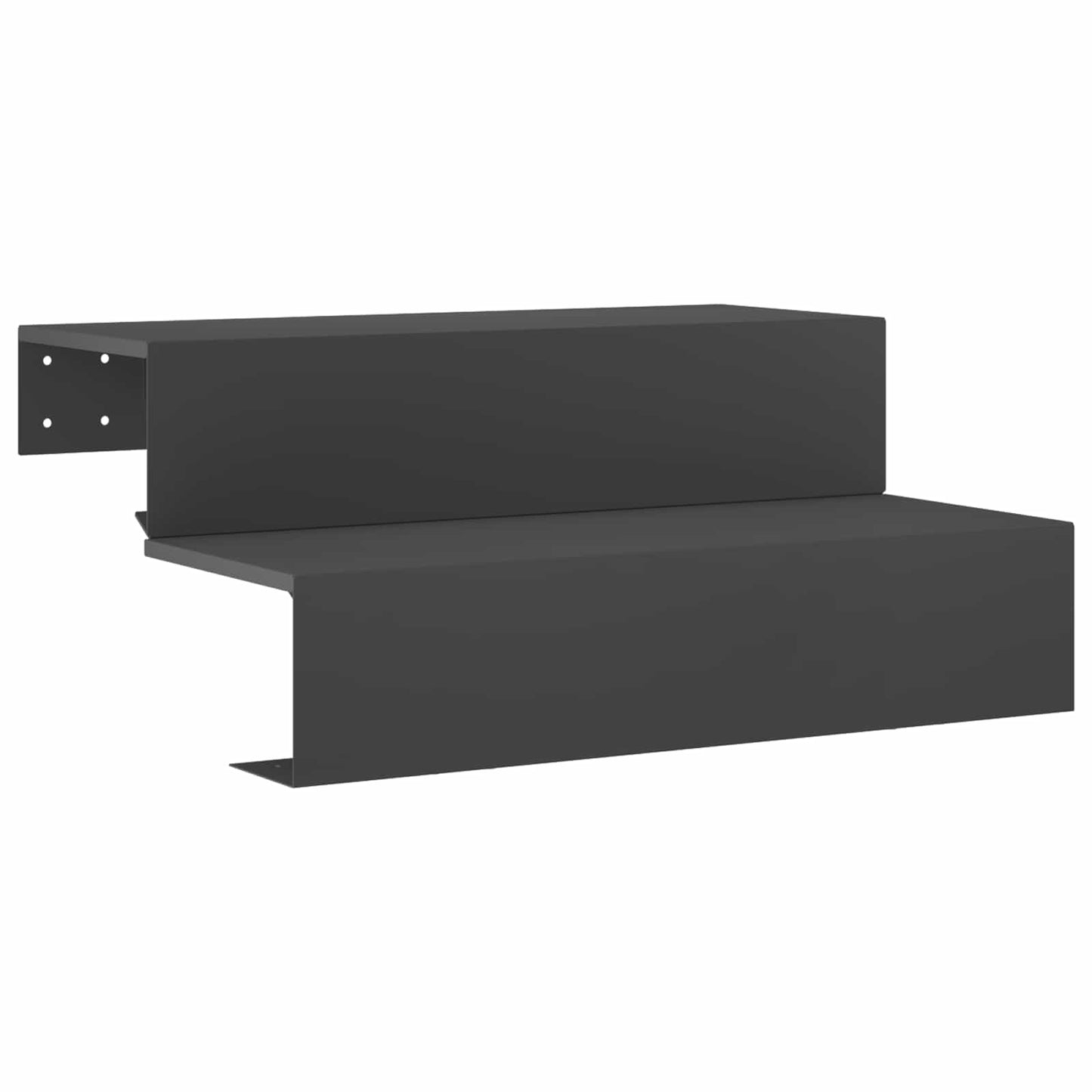 vidaXL Σκάλα κήπου 2 σκαλοπατιών 80,5 x 56,5 x 34 cm Ατσάλι Μαύρο