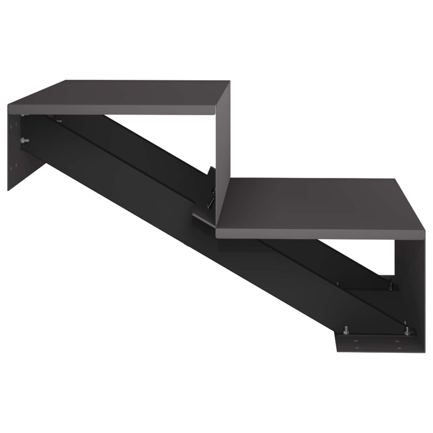 vidaXL Σκάλα κήπου 2 σκαλοπατιών 80,5 x 56,5 x 34 cm Ατσάλι Μαύρο