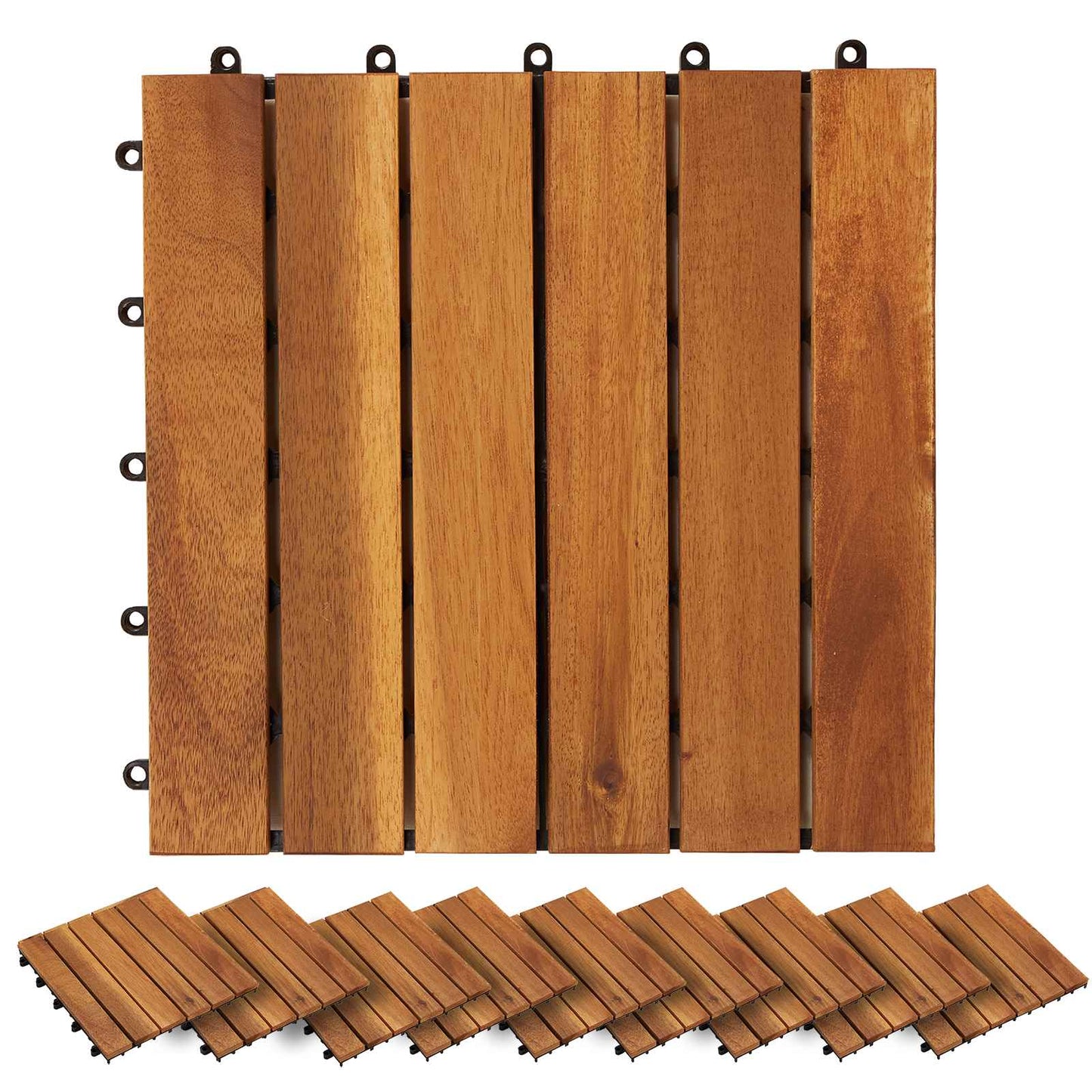 vidaXL Πλάκα Κατασκευής 20 pcs Καφέ 30 x 30 cm Ξύλο Ακακίας