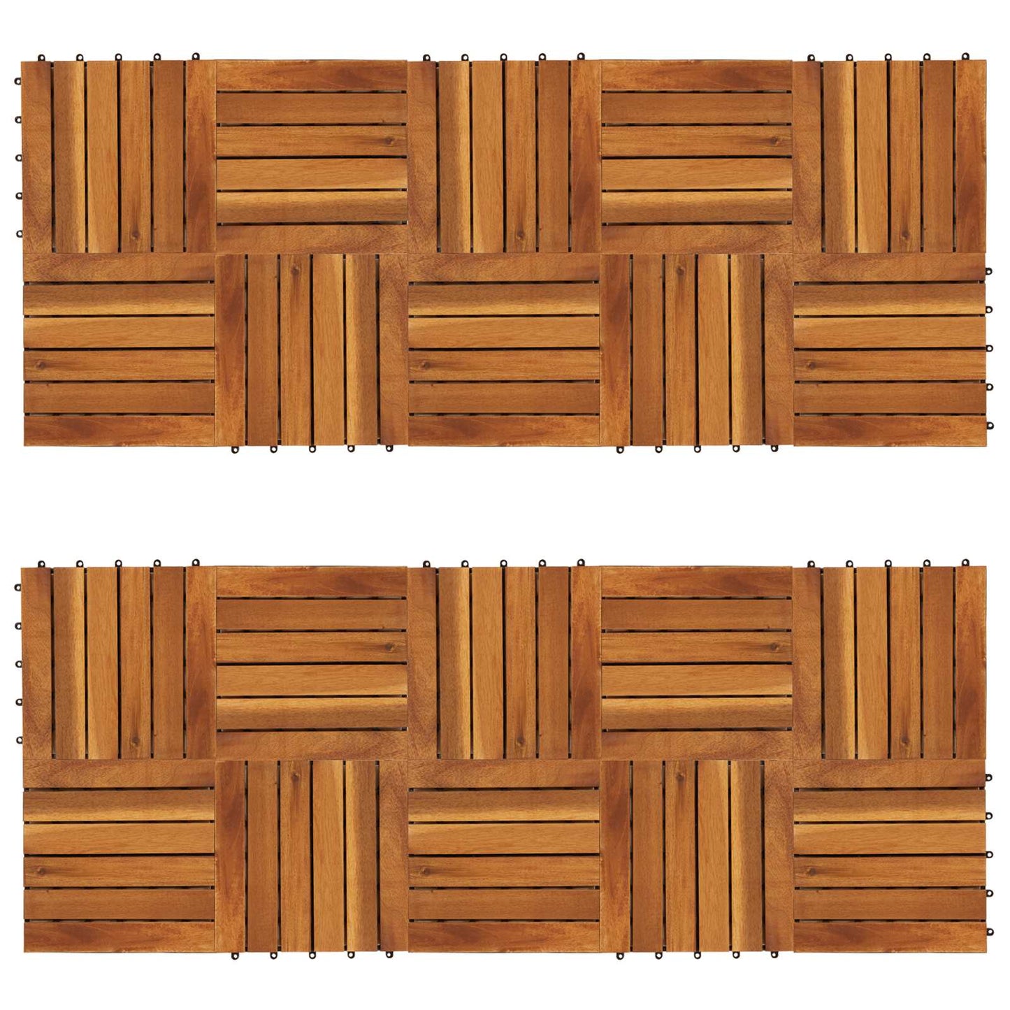 vidaXL Πλάκα Κατασκευής 20 pcs Καφέ 30 x 30 cm Ξύλο Ακακίας