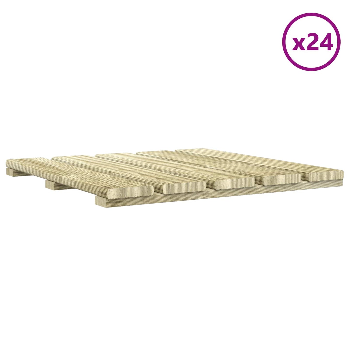 vidaXL Πλάκα Κατασκευής 24 pcs Πράσινο 50 x 50 cm
