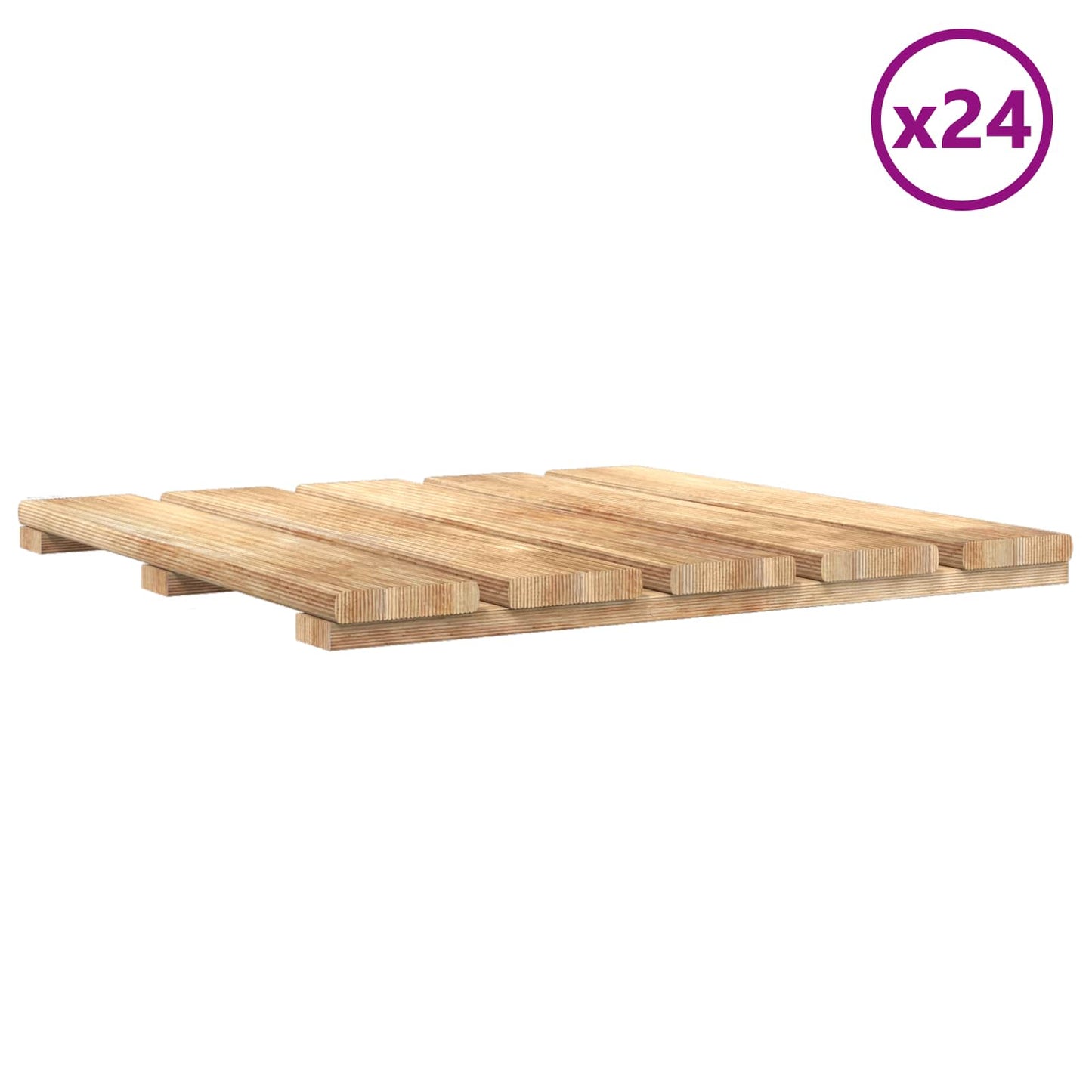 vidaXL Πλάκα Κατασκευής 24 pcs Καφέ 50 x 50 cm Πεύκο Πράσινης Εγχύσεως