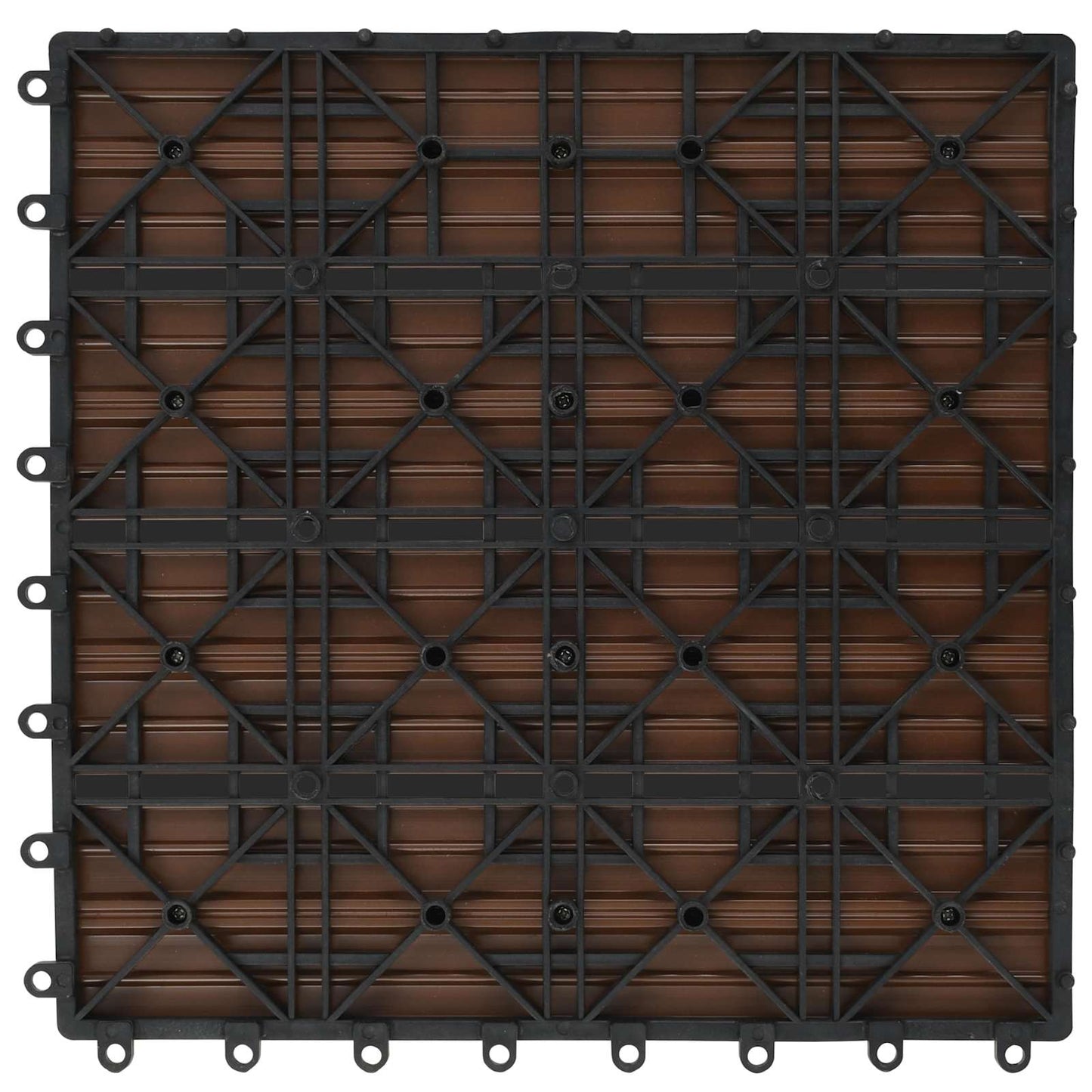 vidaXL Πλάκα Κατασκευής 22 pcs Καφέ 30 x 30 cm WPC