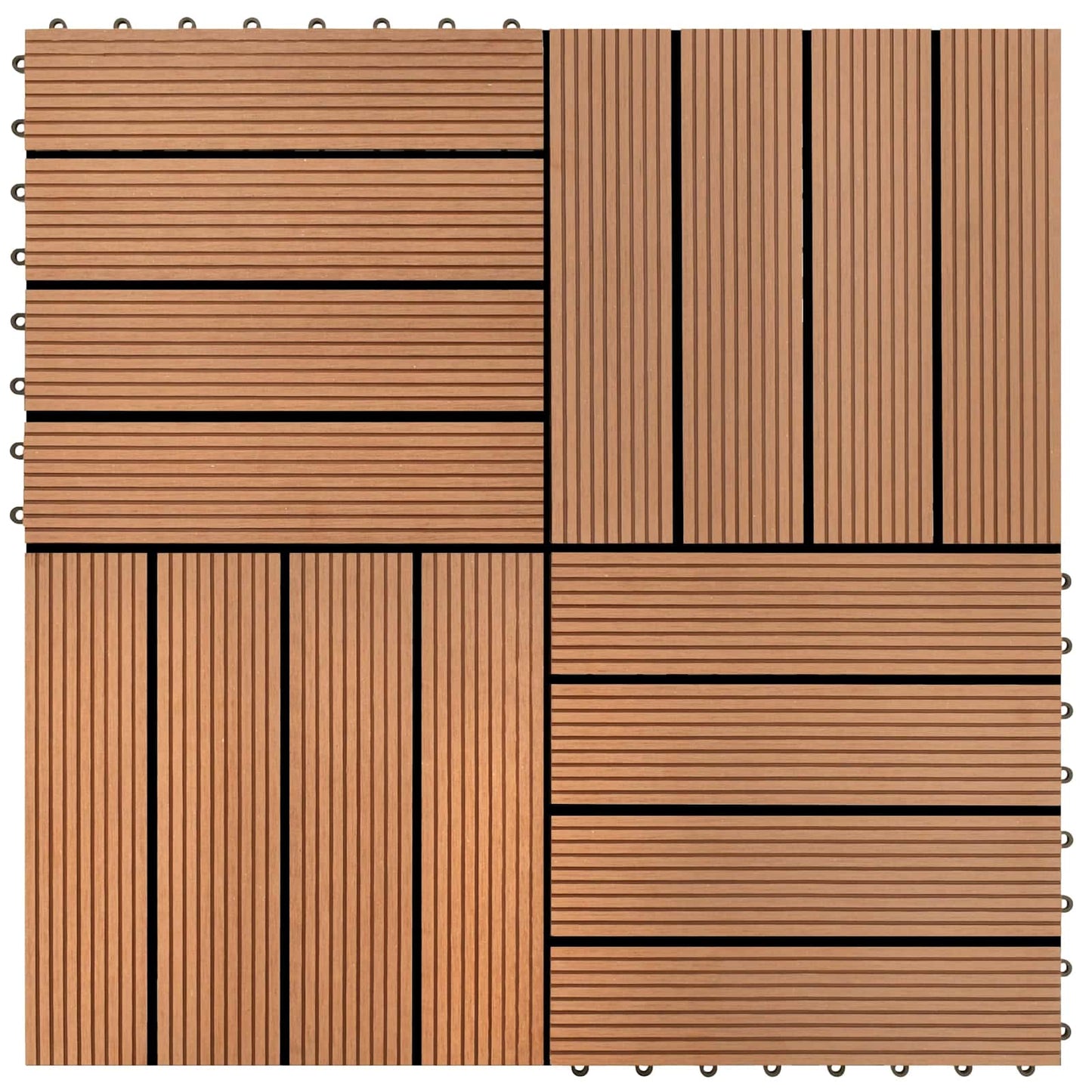 vidaXL Πλάκα Κατασκευής 22 pcs Καφέ 30 x 30 cm WPC