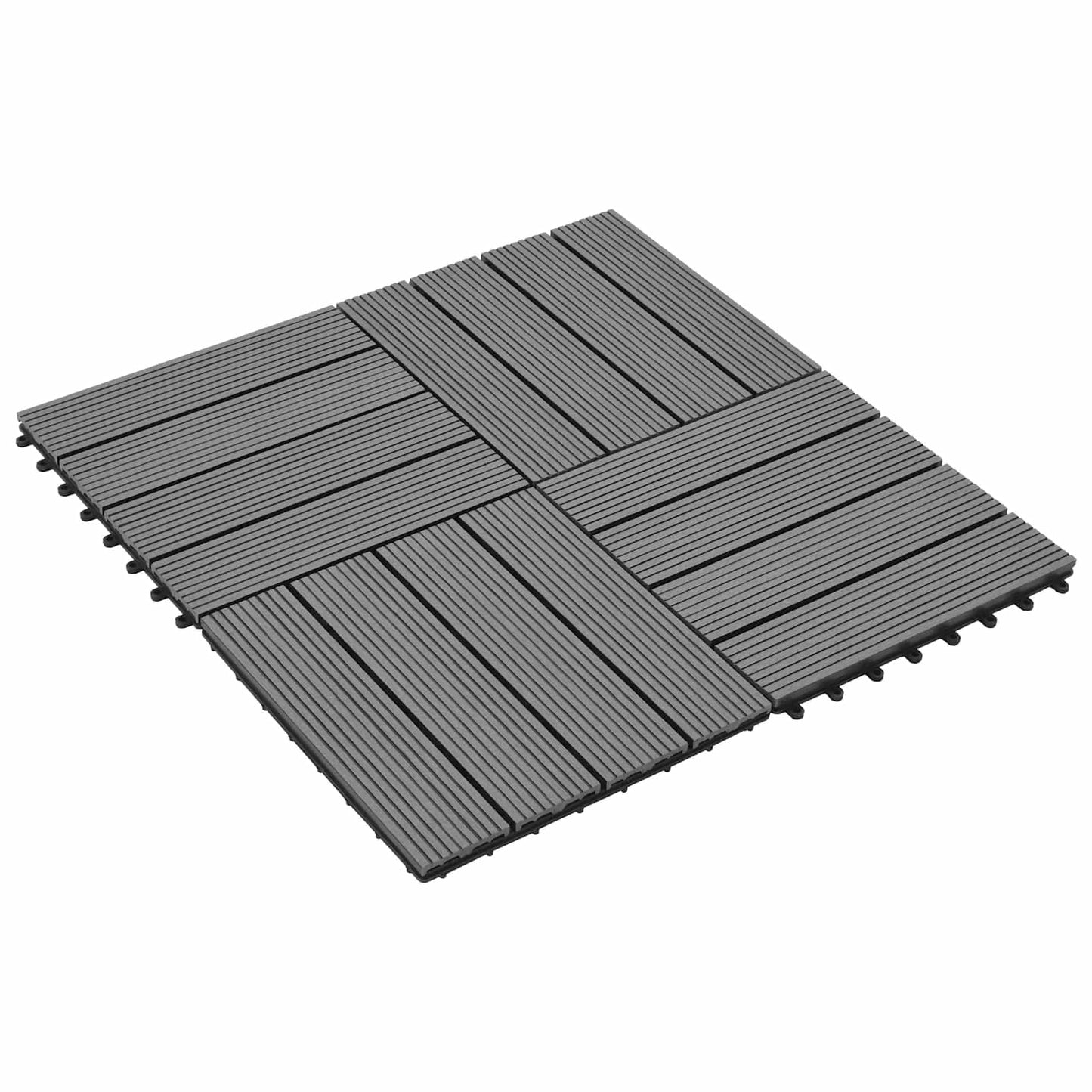 vidaXL Πλάκα Κατασκευής 22 pcs Γκρι 30 x 30 cm WPC