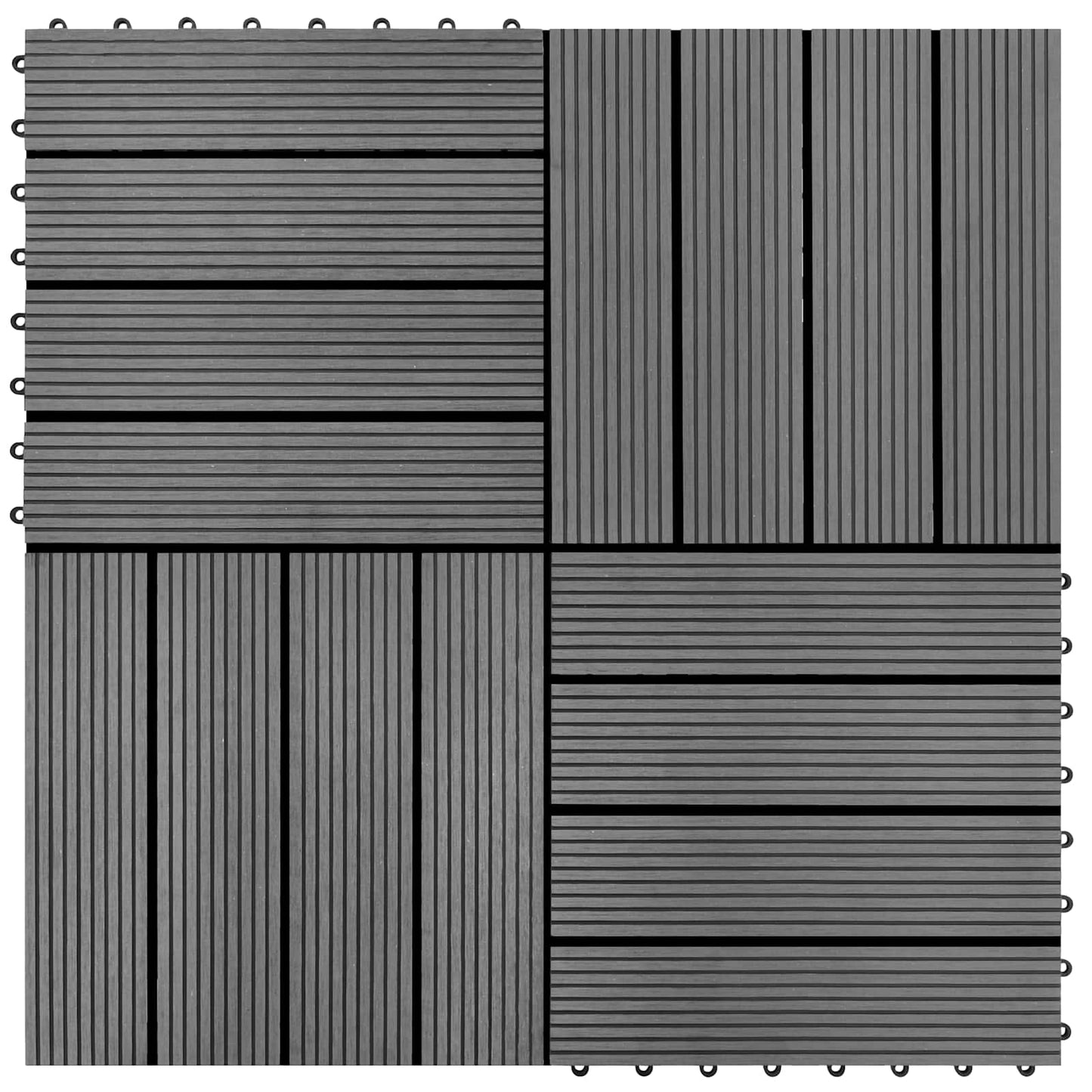 vidaXL Πλάκα Κατασκευής 22 pcs Γκρι 30 x 30 cm WPC