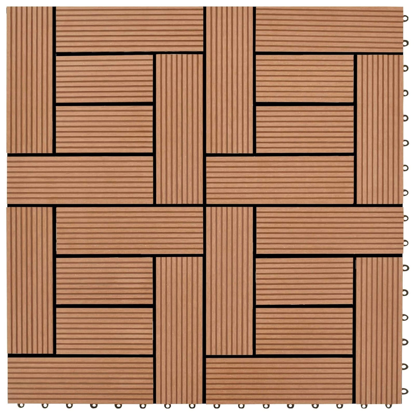 vidaXL Πλάκα Κατασκευής 22 pcs Καφέ 30 x 30 cm WPC