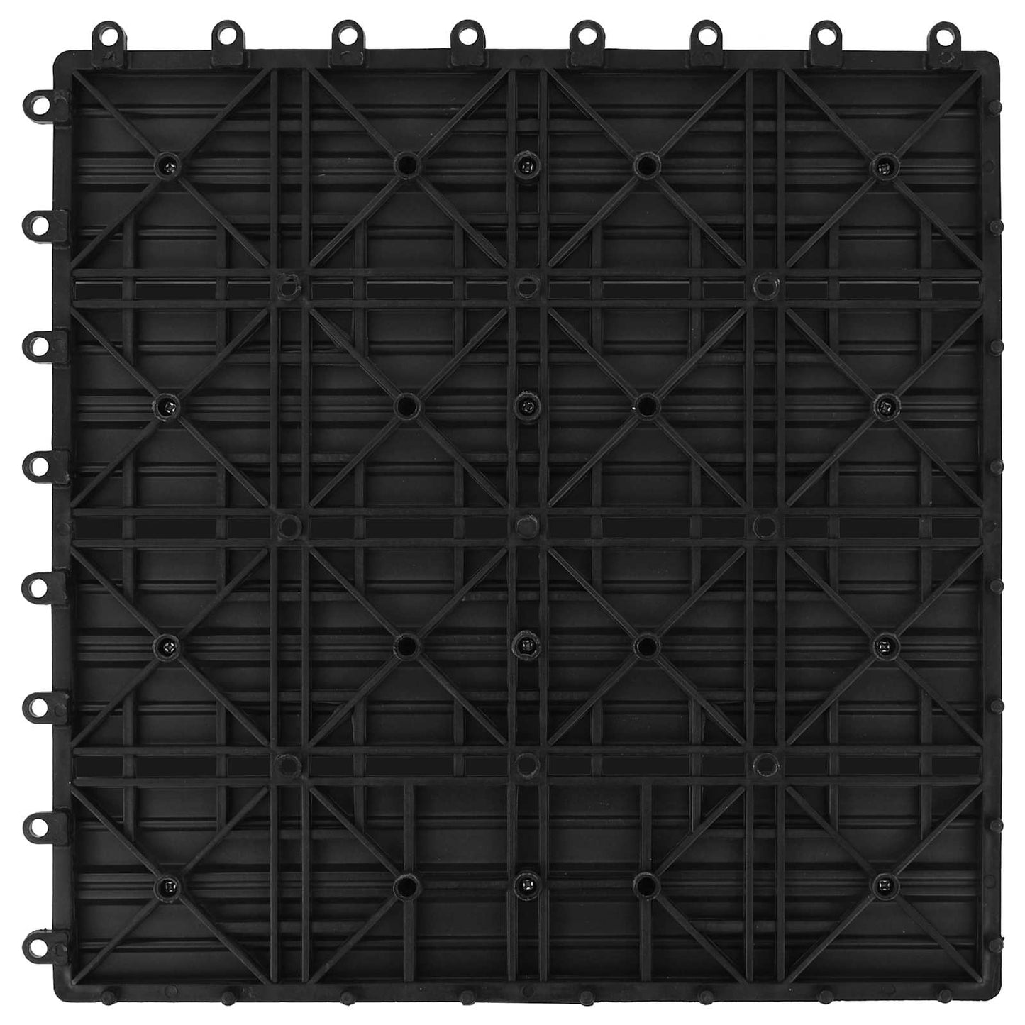 vidaXL Πλάκα Κατασκευής 22 pcs Μαύρο 30 x 30 cm WPC