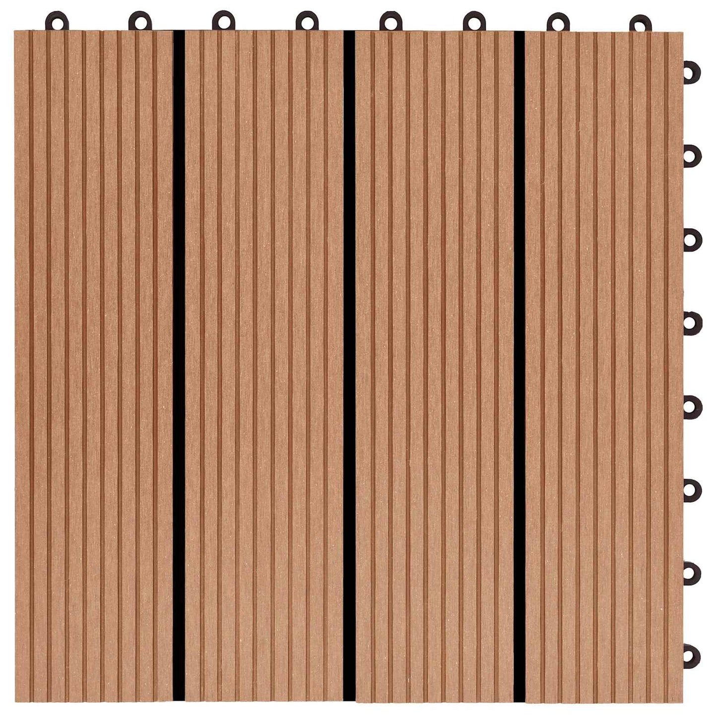 vidaXL Πλάκα Κατασκευής 22 pcs Ξύλο teak 30 x 30 cm WPC