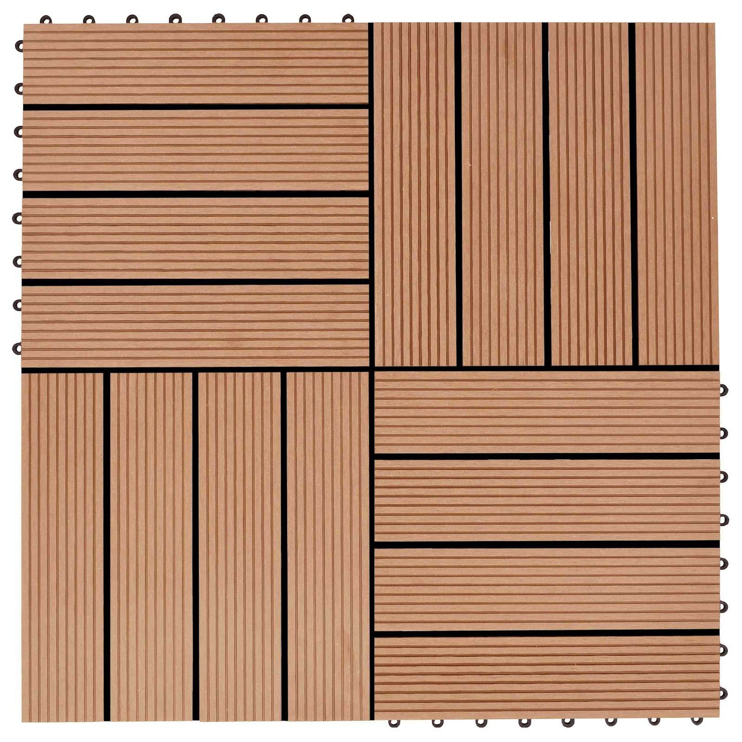 vidaXL Πλάκα Κατασκευής 22 pcs Ξύλο teak 30 x 30 cm WPC