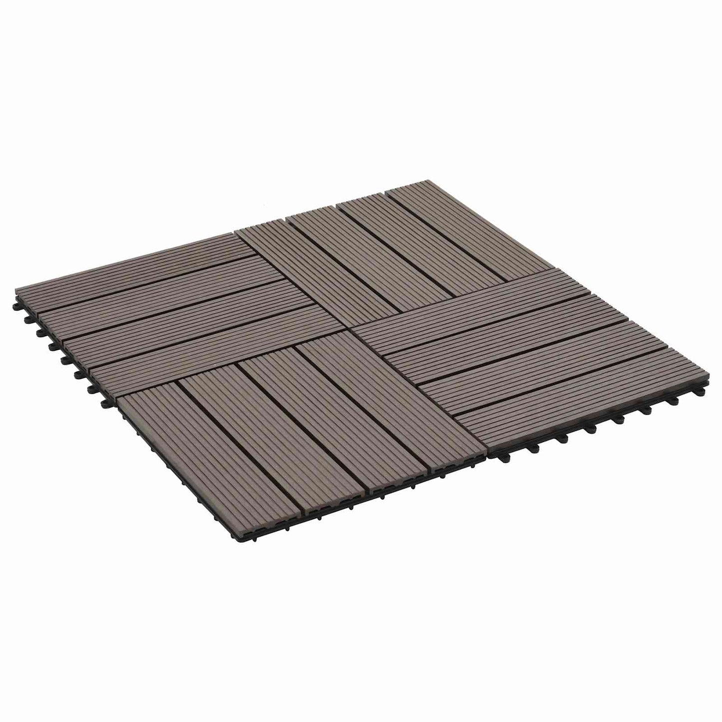 vidaXL Πλάκα Κατασκευής 22 pcs Σκούρο Καφέ 30 x 30 cm WPC